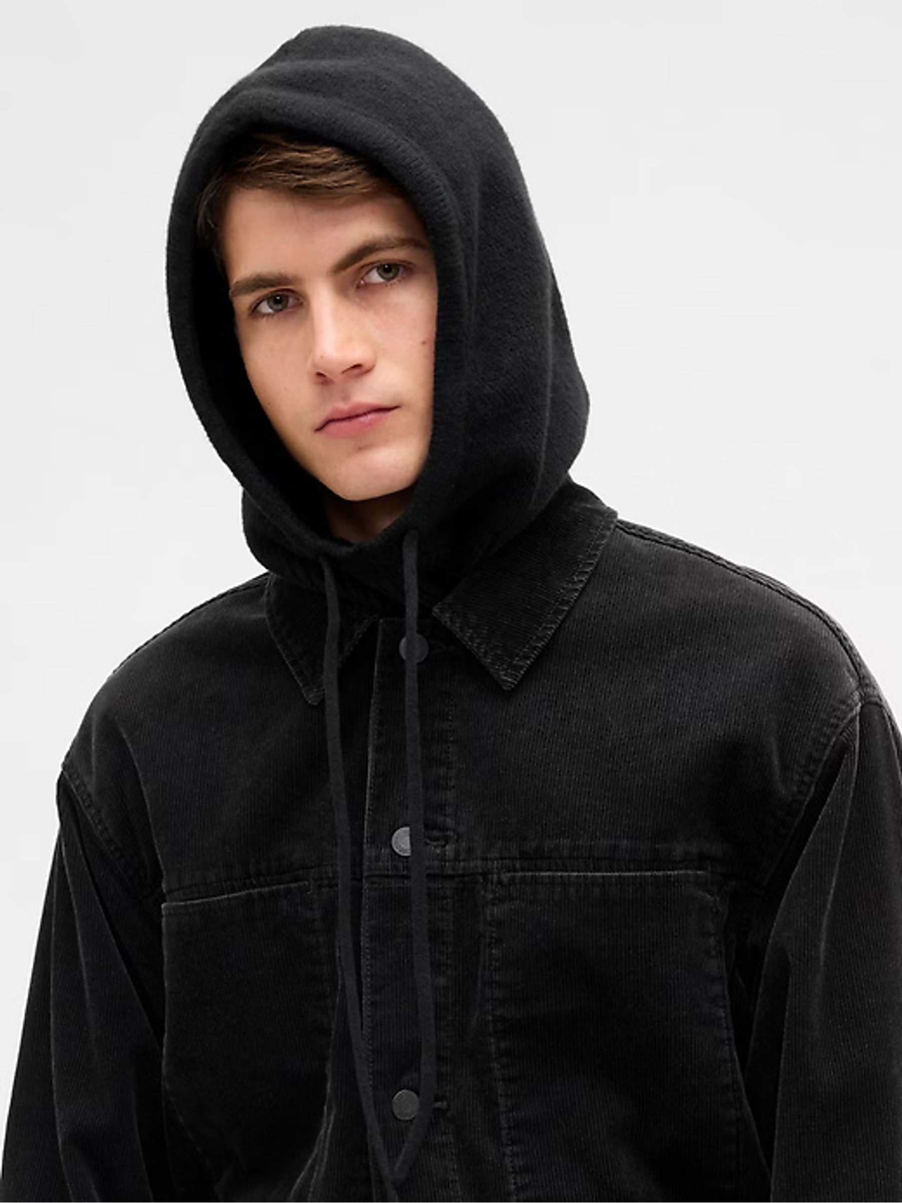 Black CashSoft Drawcord Knitted Snood Hat - Image 3 of 3