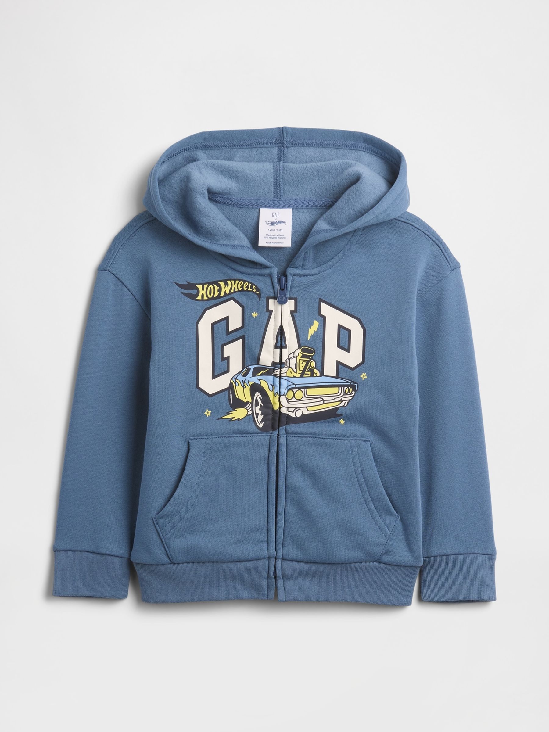 Blue Hot Wheels Relaxed Logo Zip Hoodie - Image 1 of 3