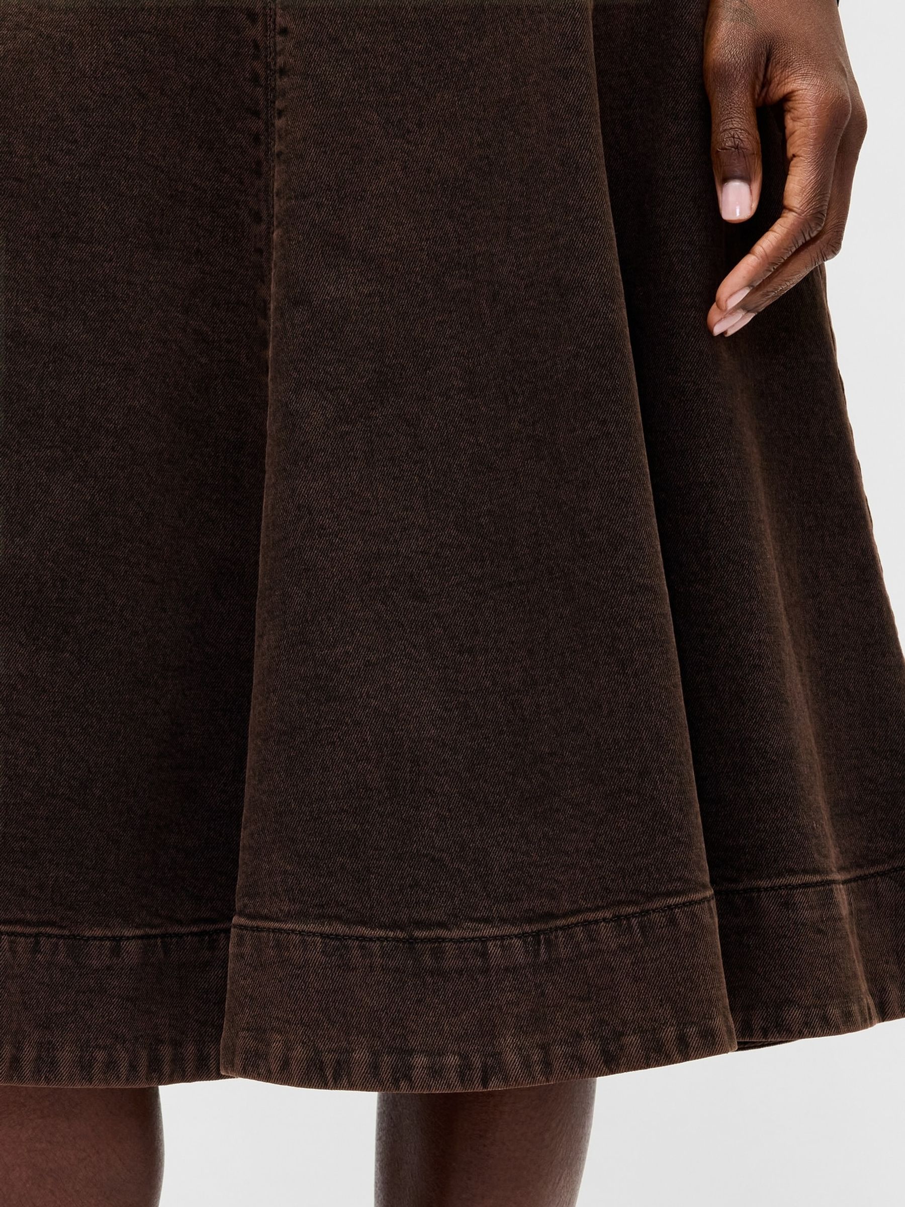 Brown Denim Tulip Midi Skirt - Image 4 of 4