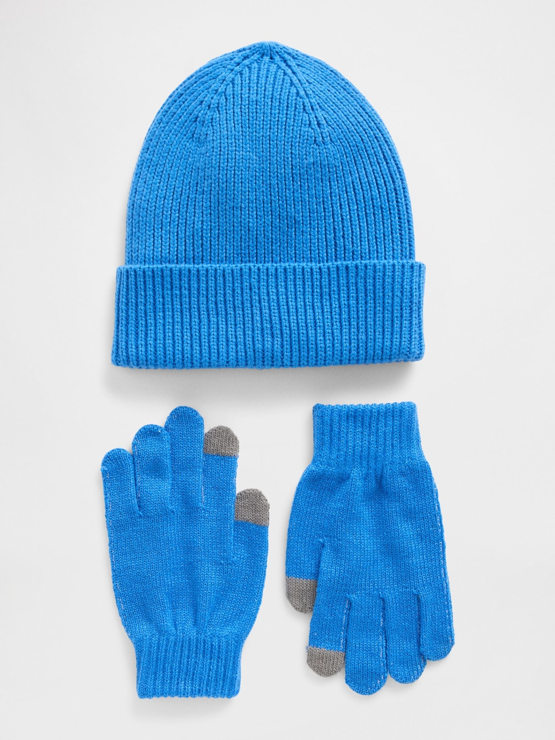 Blue Beanie and Gloves Set - Image 1 of 1 Blue Beanie and Gloves Set - Image 1 of 1