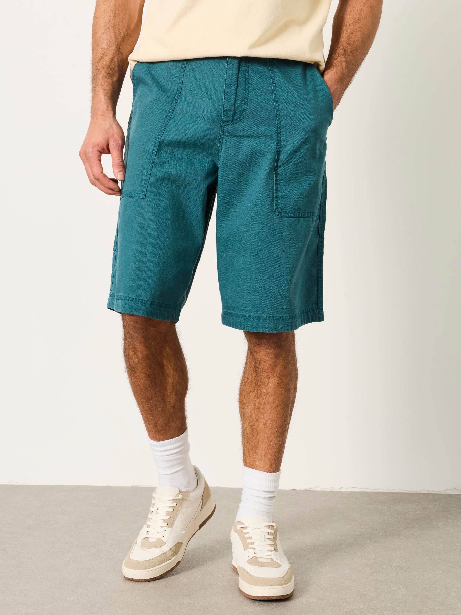 Pascal Dark Teal Blue Utility Shorts - Image 1 of 6