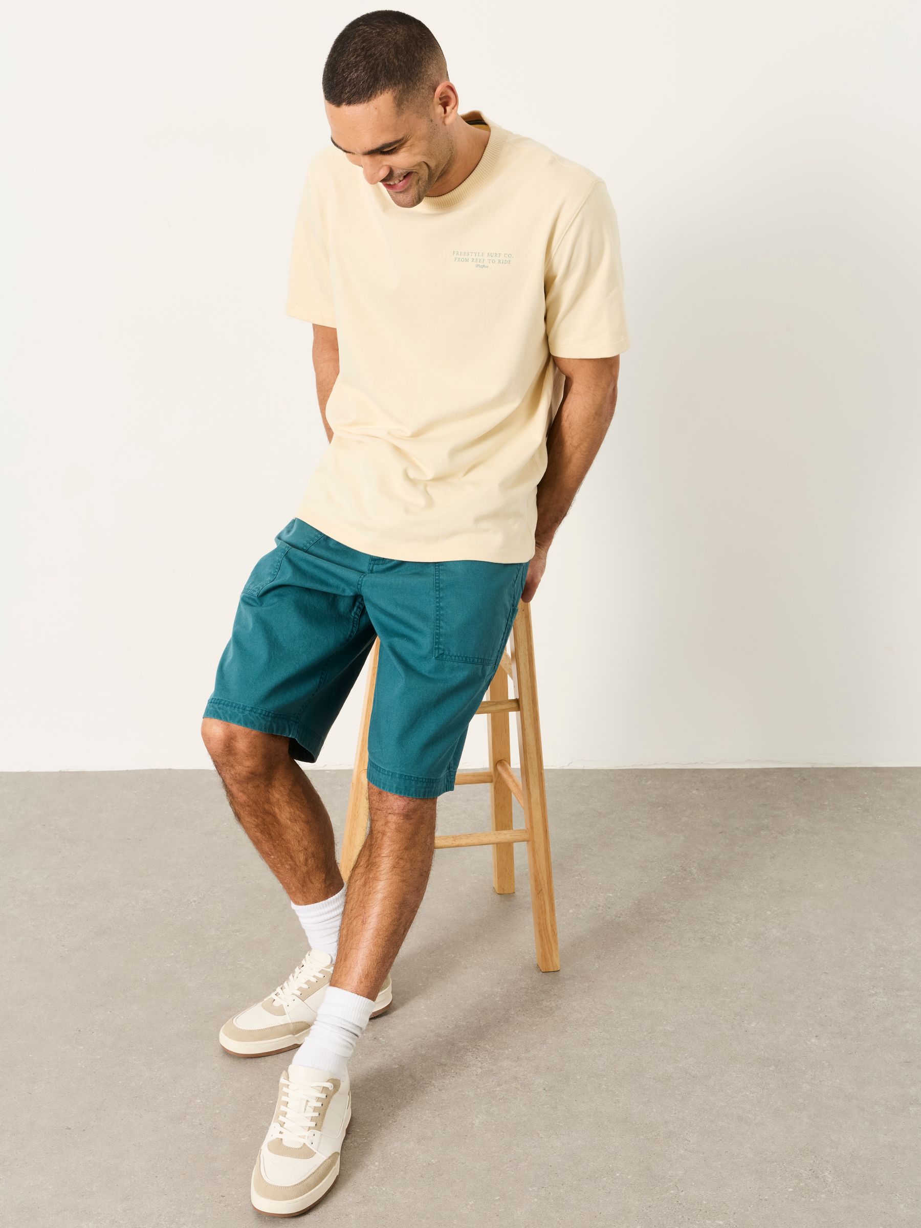 Pascal Dark Teal Blue Utility Shorts - Image 5 of 6