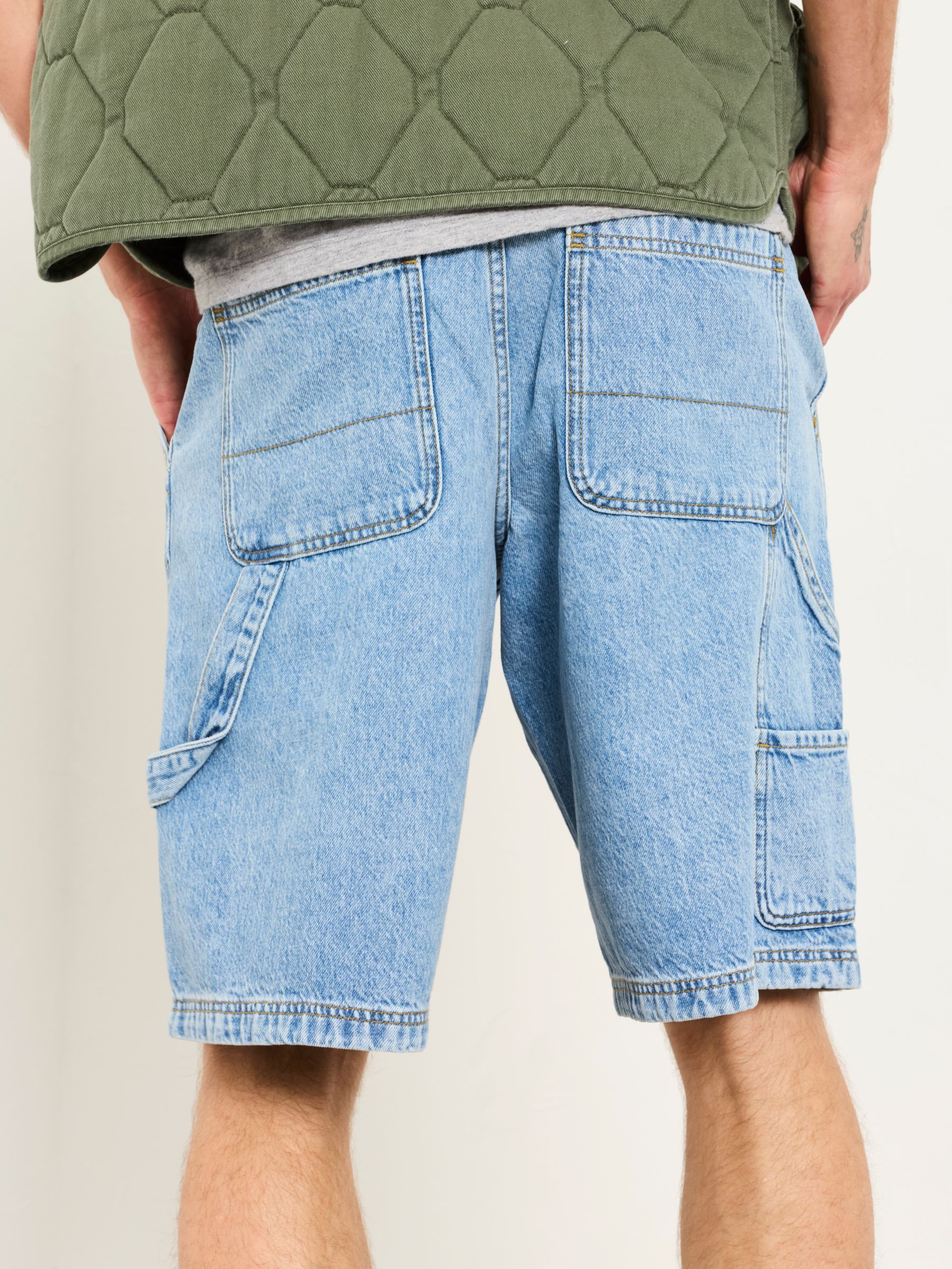 Light Blue Denim Loose Fit Denim Shorts - Image 2 of 3