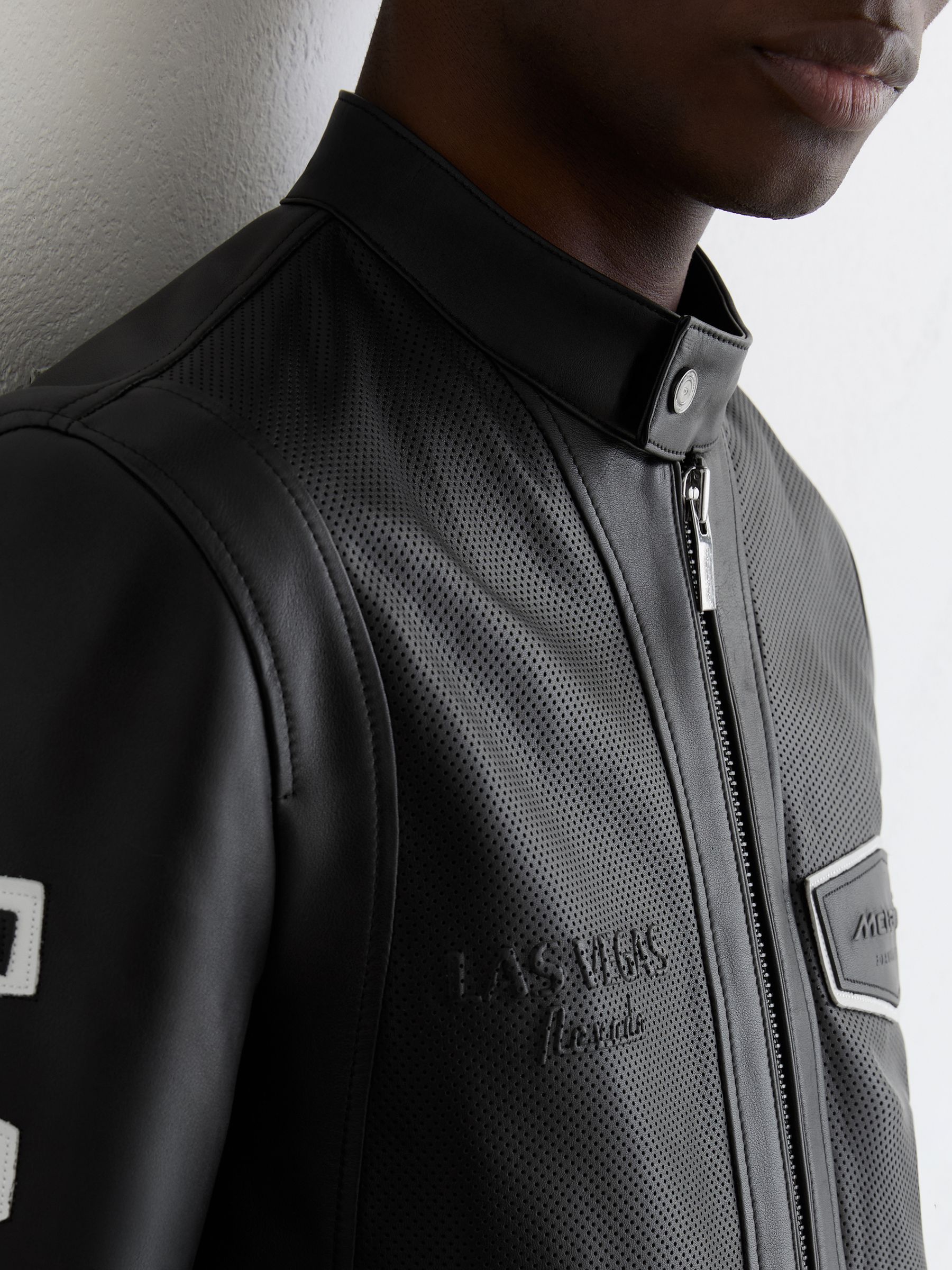 McLaren F1 Team Las Vegas Biker Jacket in Black - Image 4 of 7