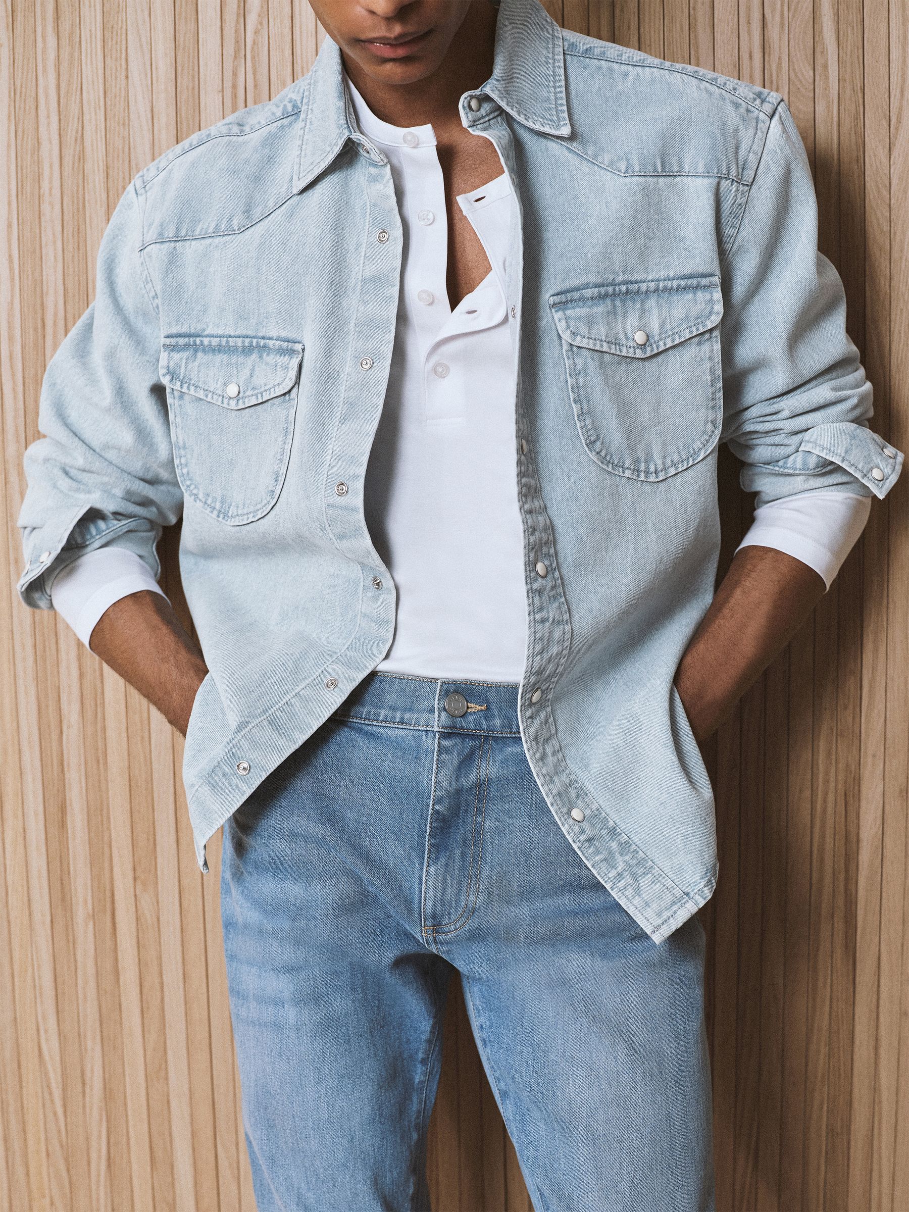 Washed Denim Western Overshirt