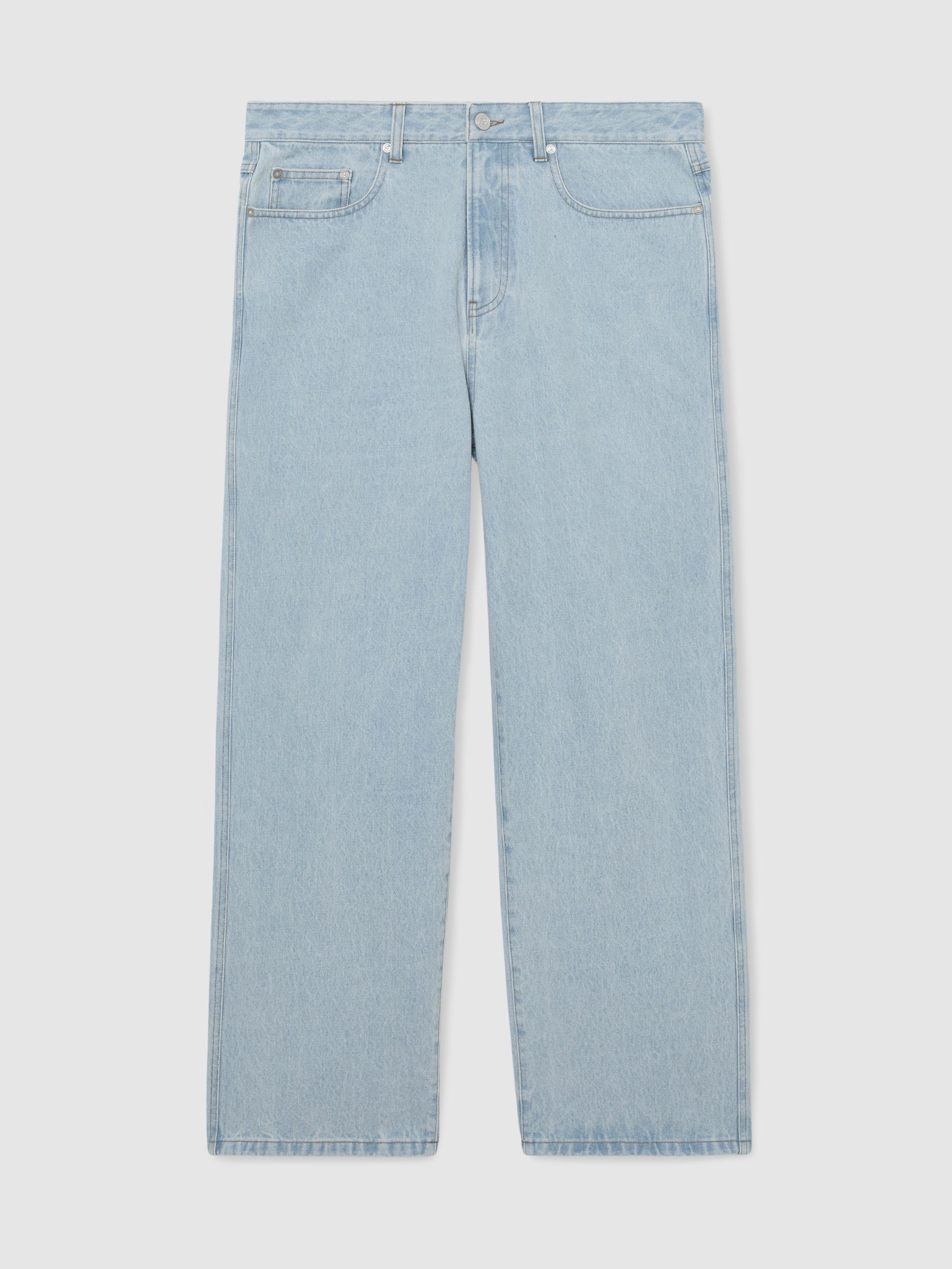 Monogram Relaxed-Fit Jeans in Light Wash Blue - image 1