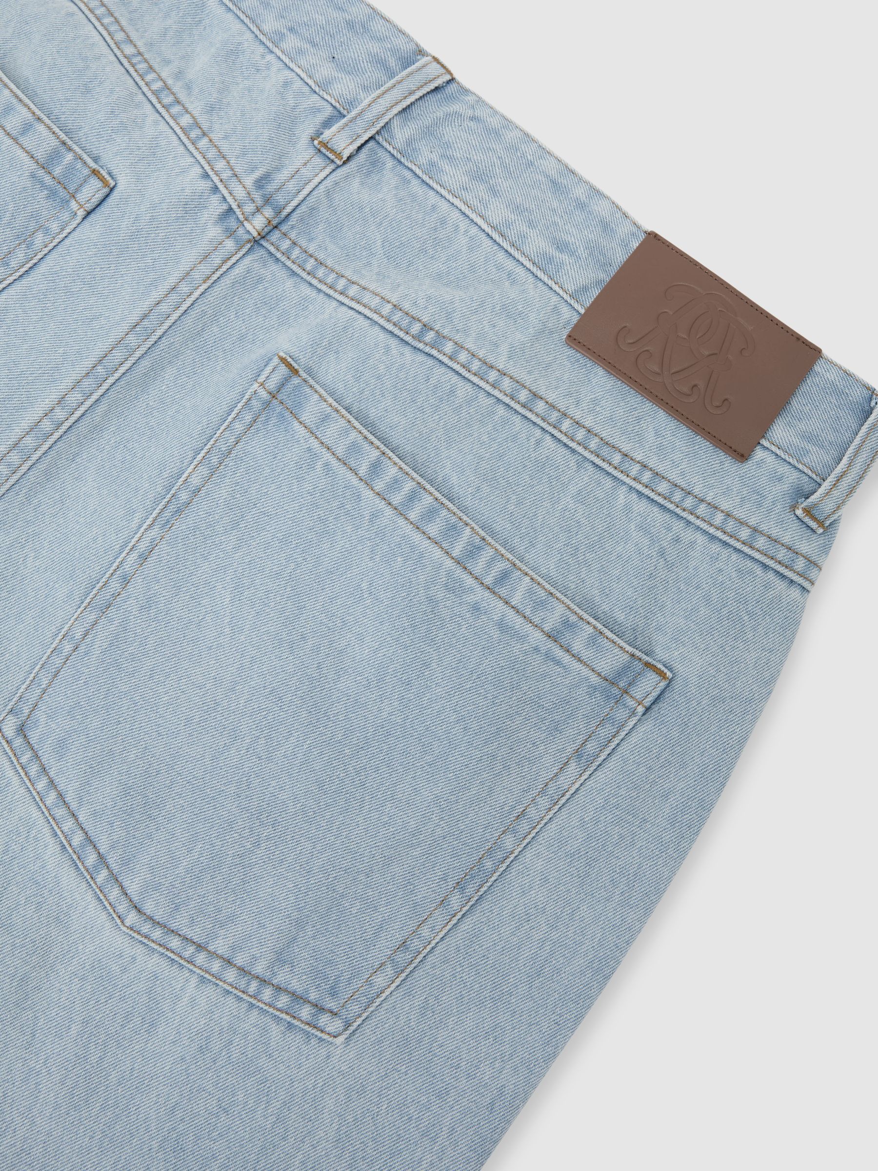 Monogram Relaxed-Fit Jeans in Light Wash Blue - image 3