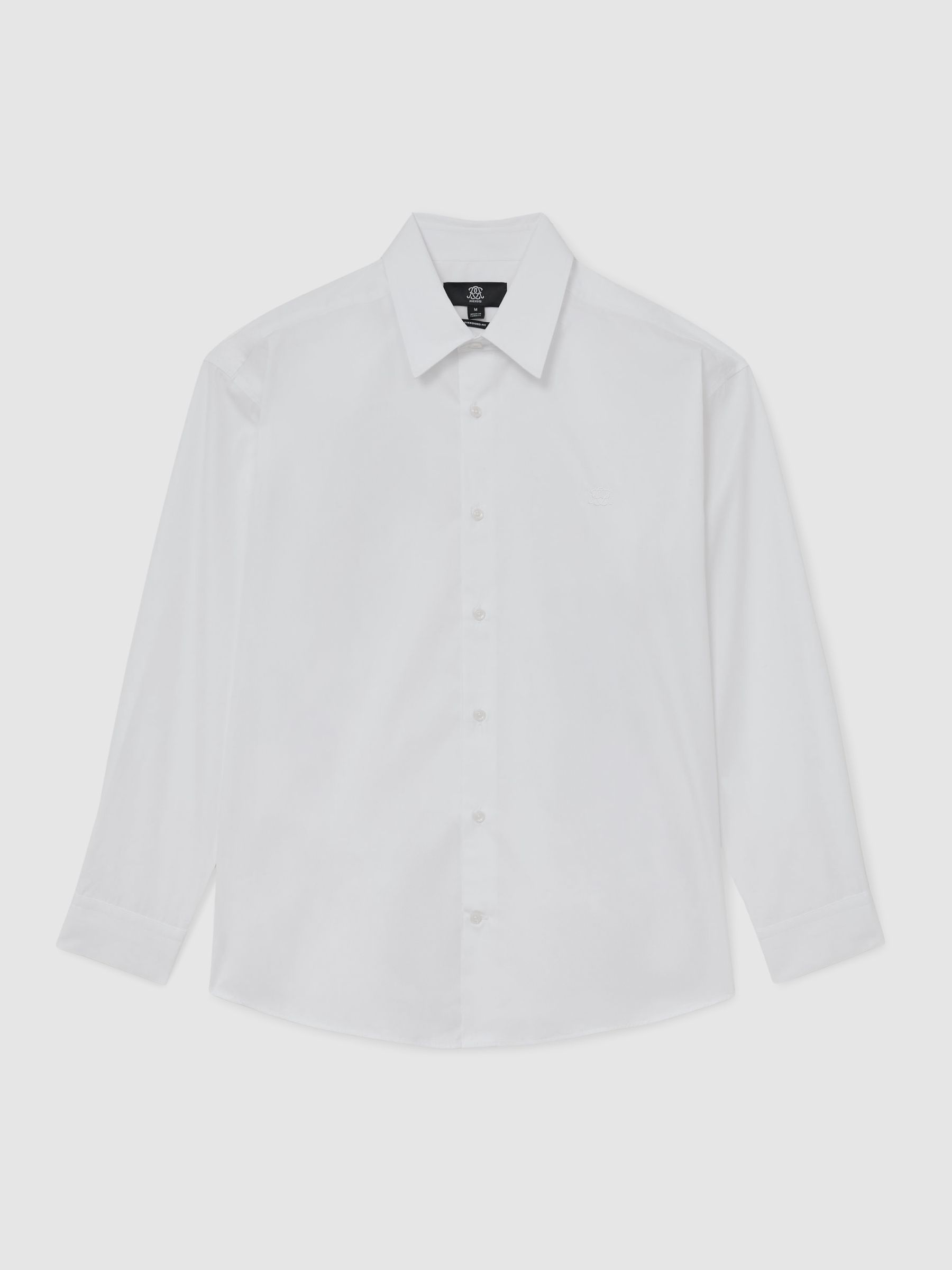 Monogram-Embroidered Relaxed-Fit Shirt Cotton in White - Image 2 of 6