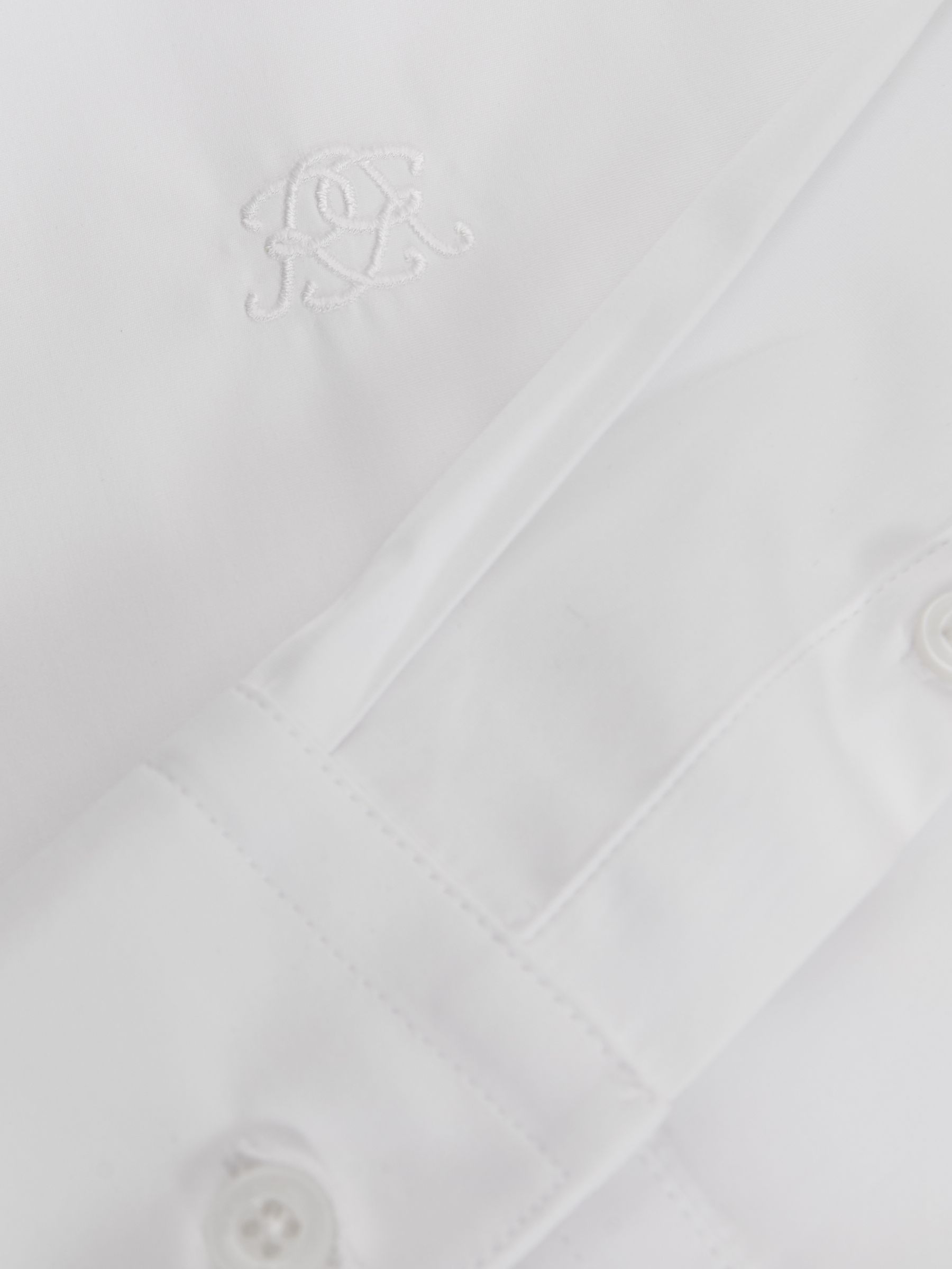 Monogram-Embroidered Relaxed-Fit Shirt Cotton in White - Image 6 of 6