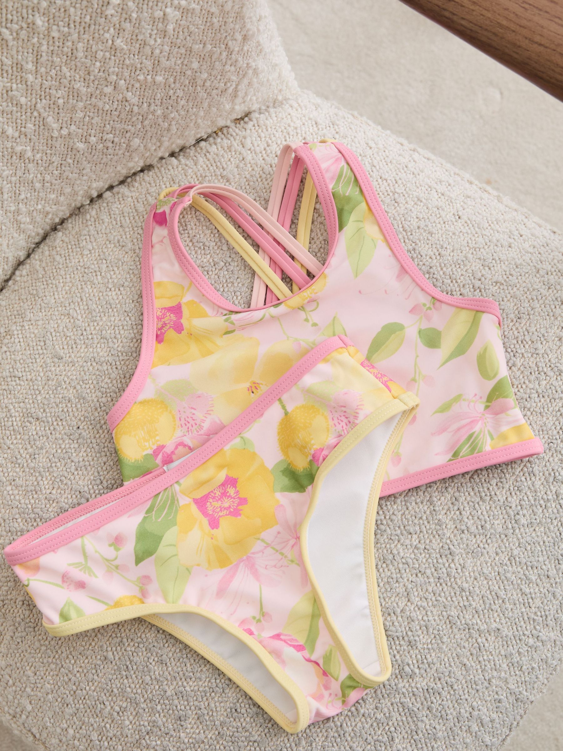 Floral Print Bikini Set in Pink - Image 1 of 3