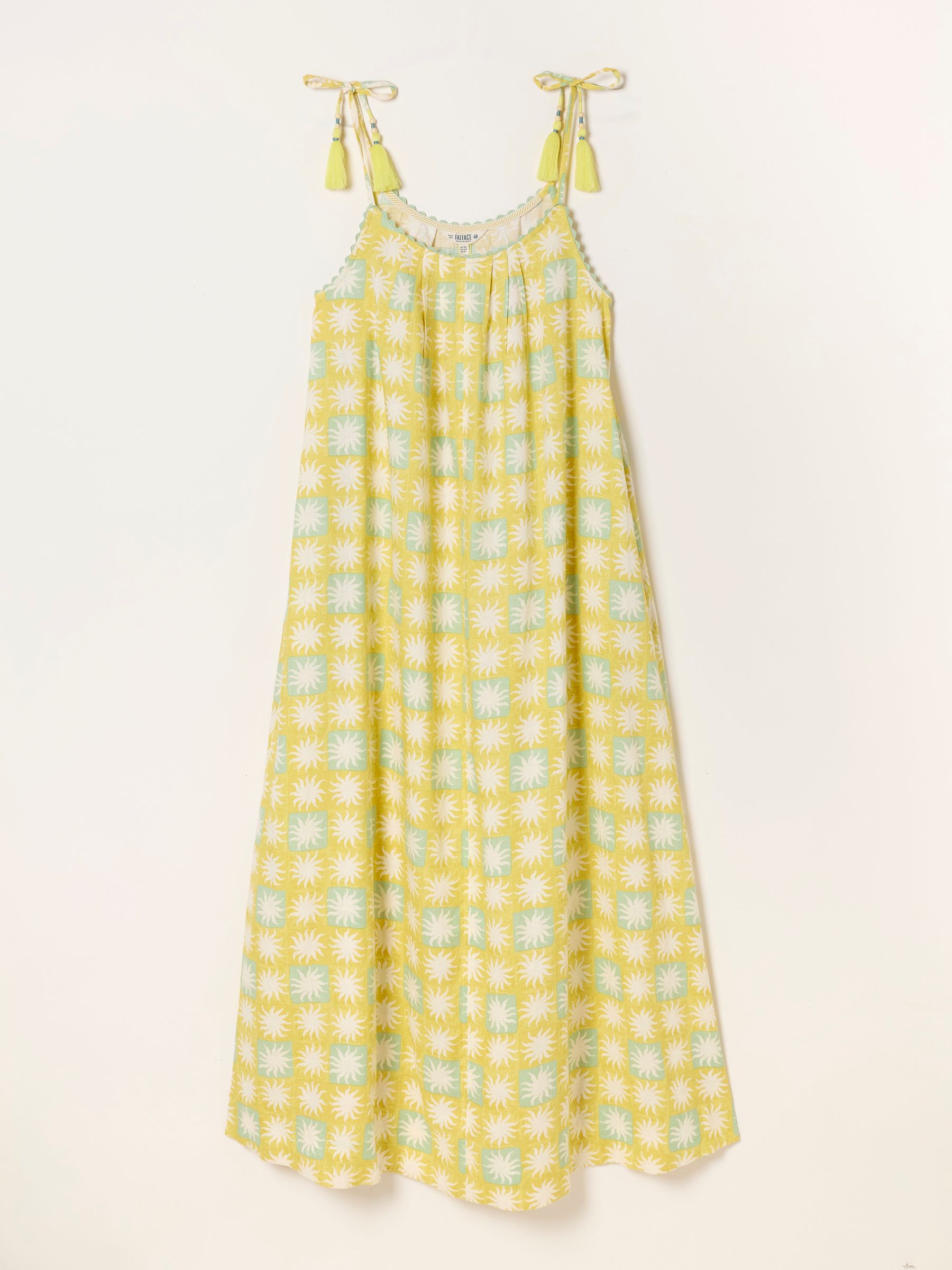 Bea Yellow Sun Tile Regular Maxi Dress | FatFace USA