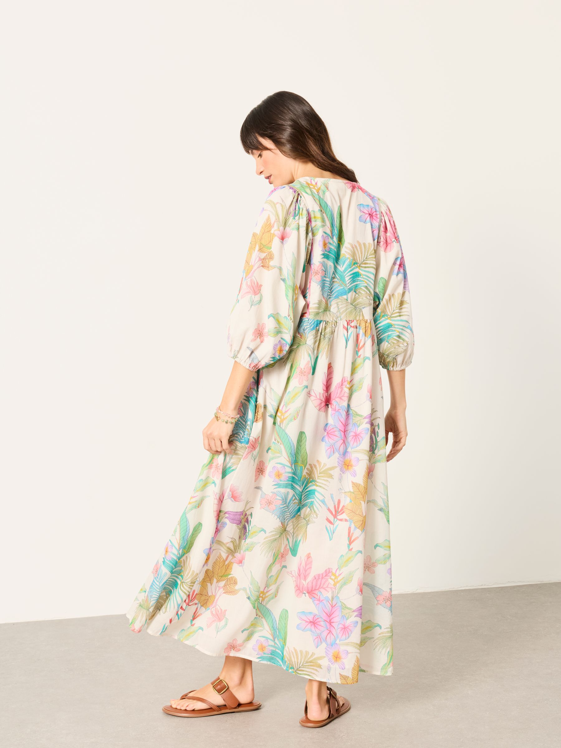 Lilibet Ivory Tropical Regular Midi Dress - Image 3 of 7