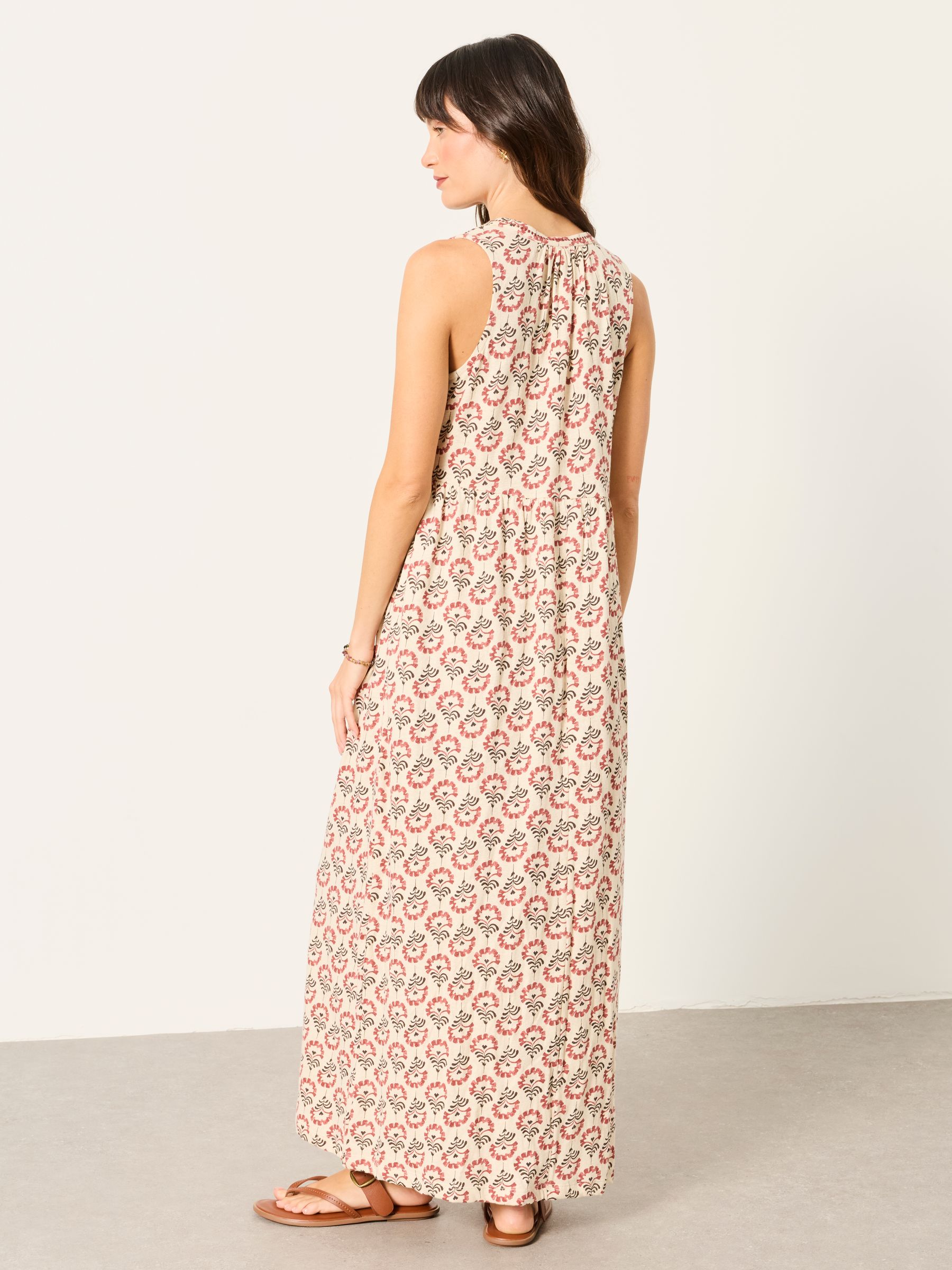Elsa Ivory Woodblock Regular Jersey Maxi Dress - Image 3 of 6