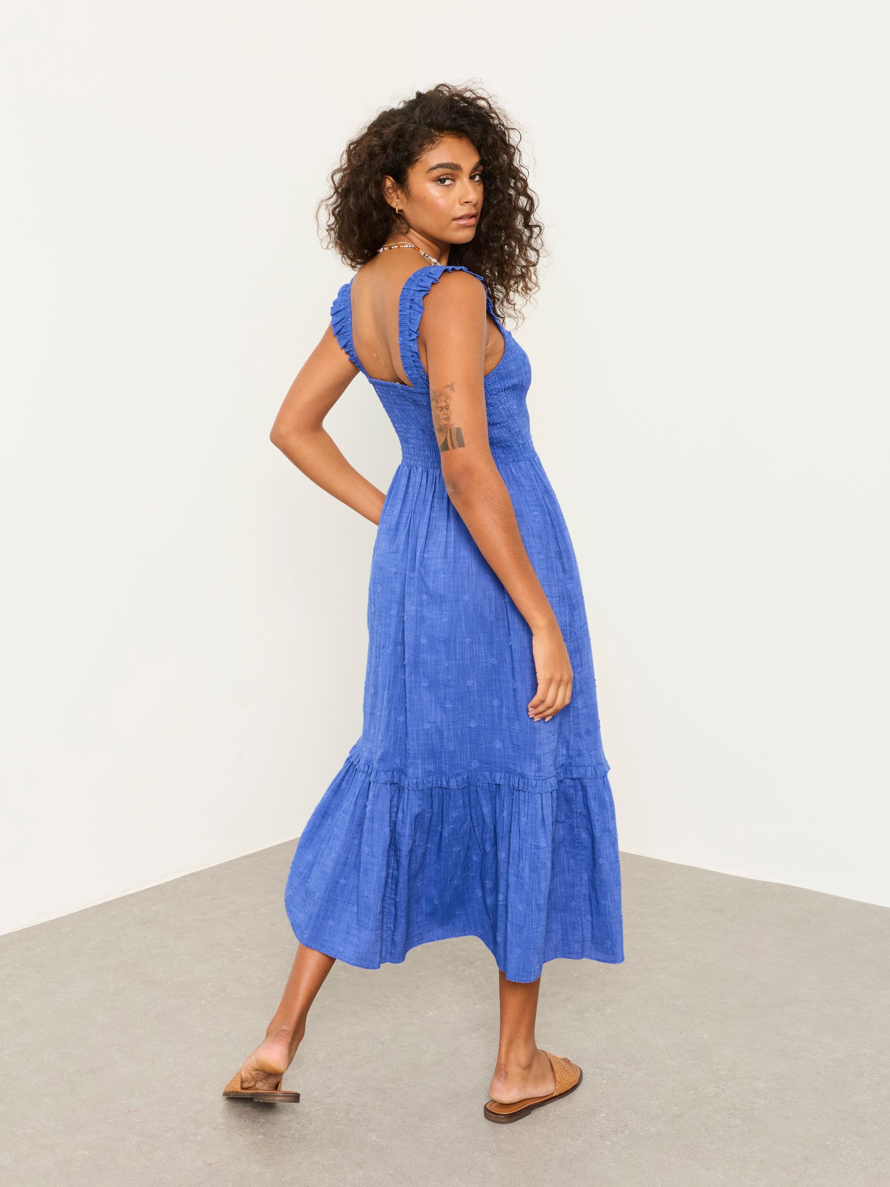 Eva Cobalt Blue Regular Midi Dress | FatFace
