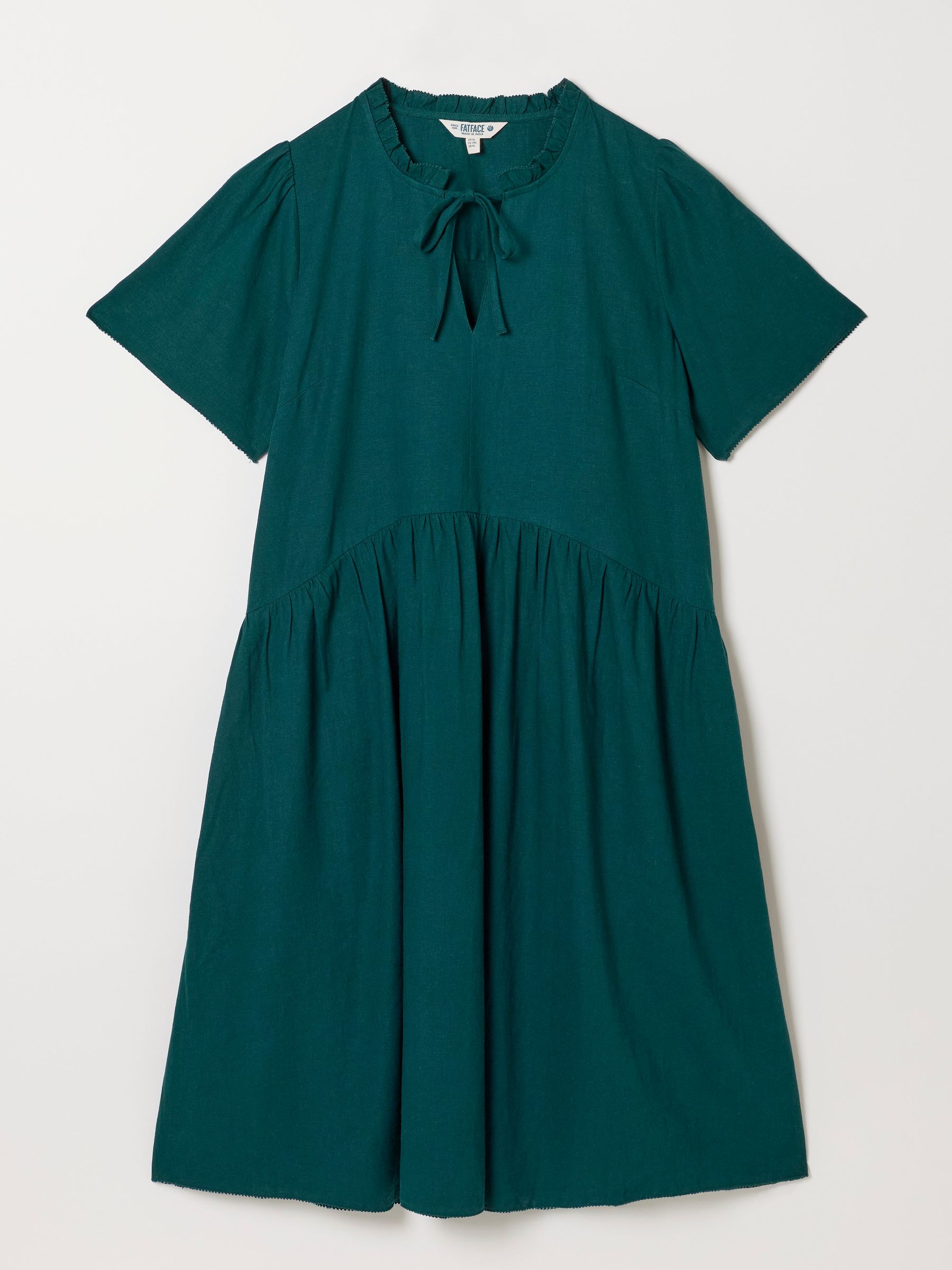 Immy Teal Blue Regular Linen Dress - Image 5 of 5