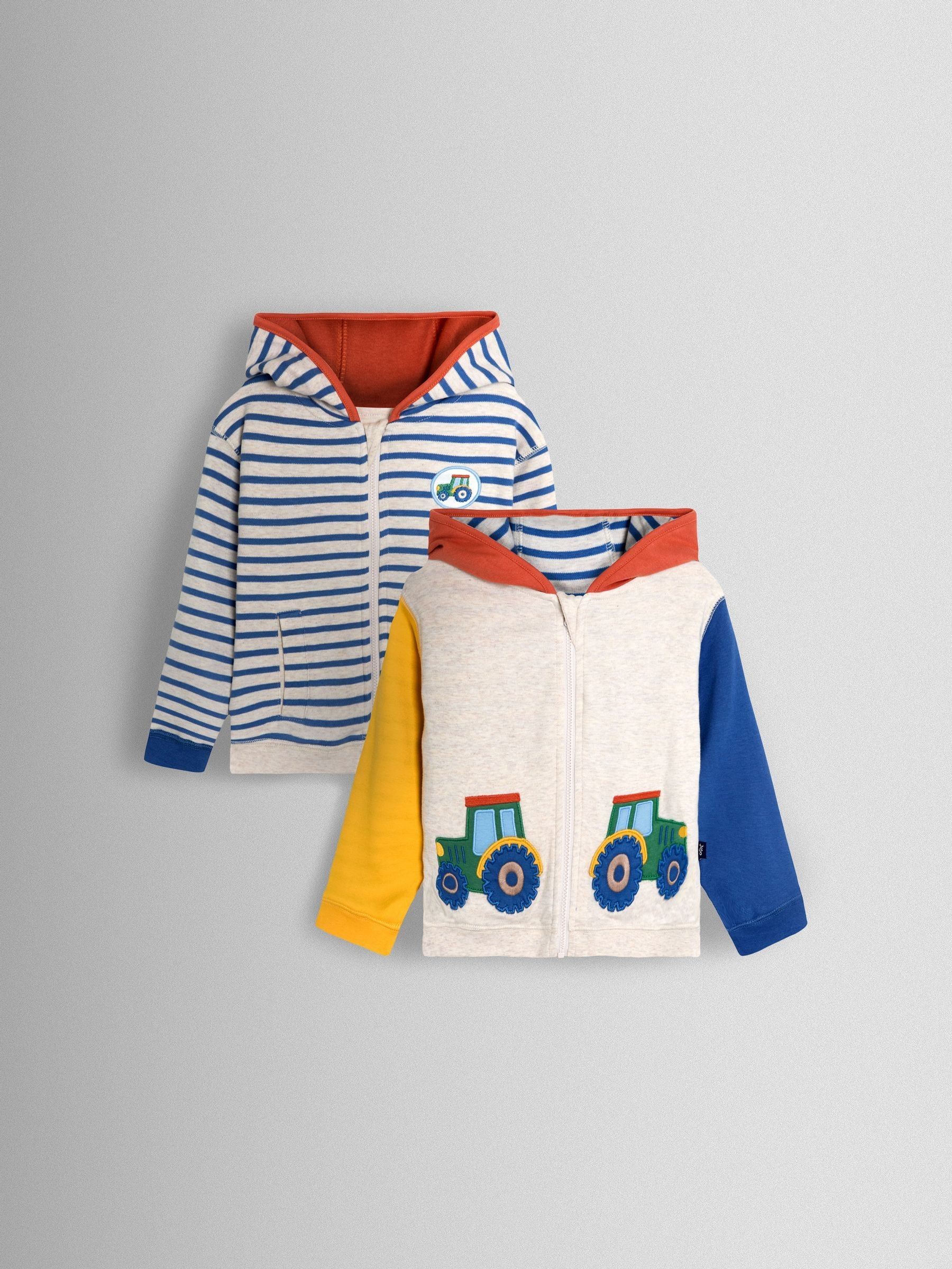 Natural Tractor Appliqué Reversible Hoodie - Image 1 of 7