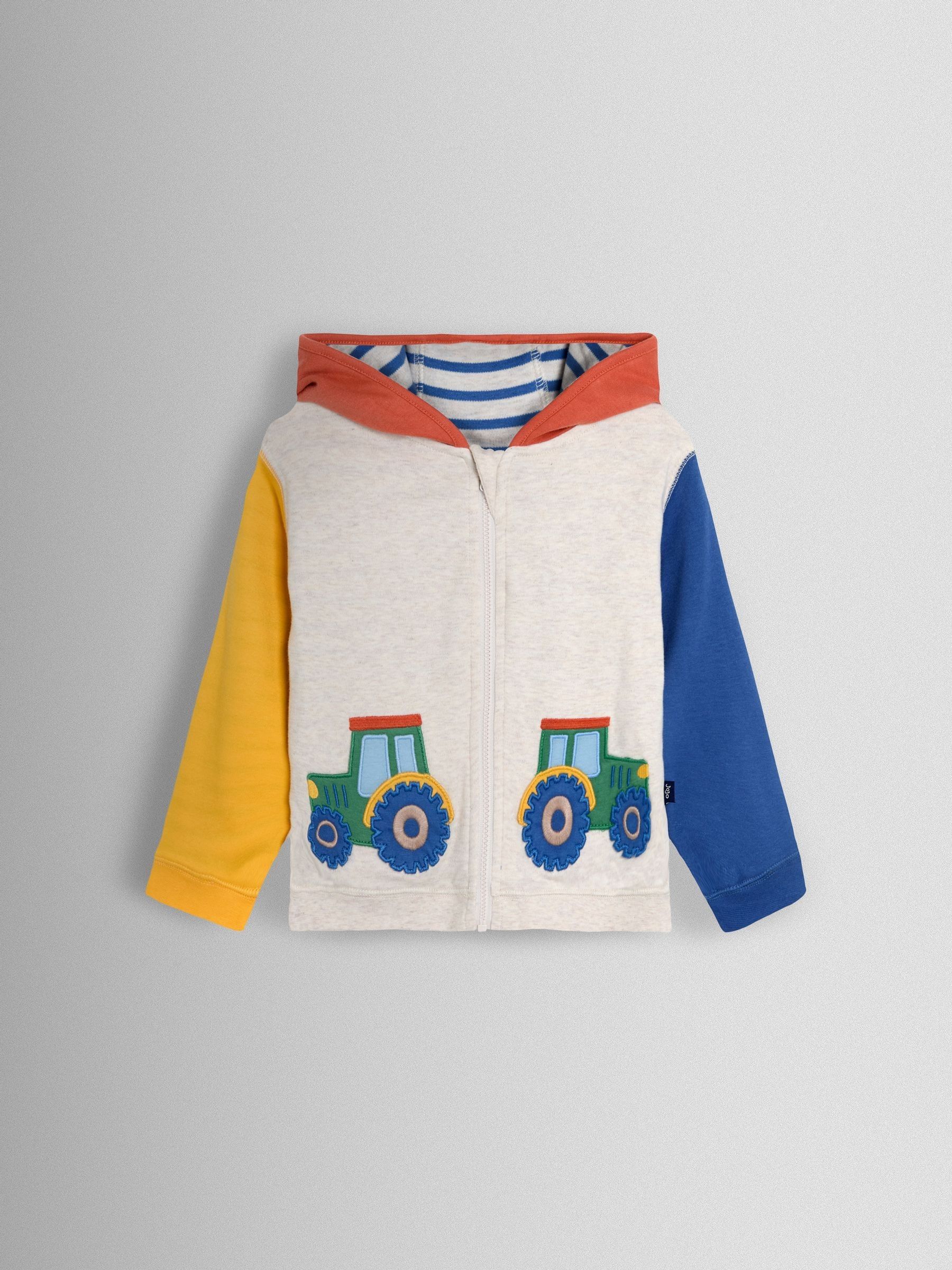 Natural Tractor Appliqué Reversible Hoodie - Image 2 of 7 Natural Tractor Appliqué Reversible Hoodie - Image 2 of 7