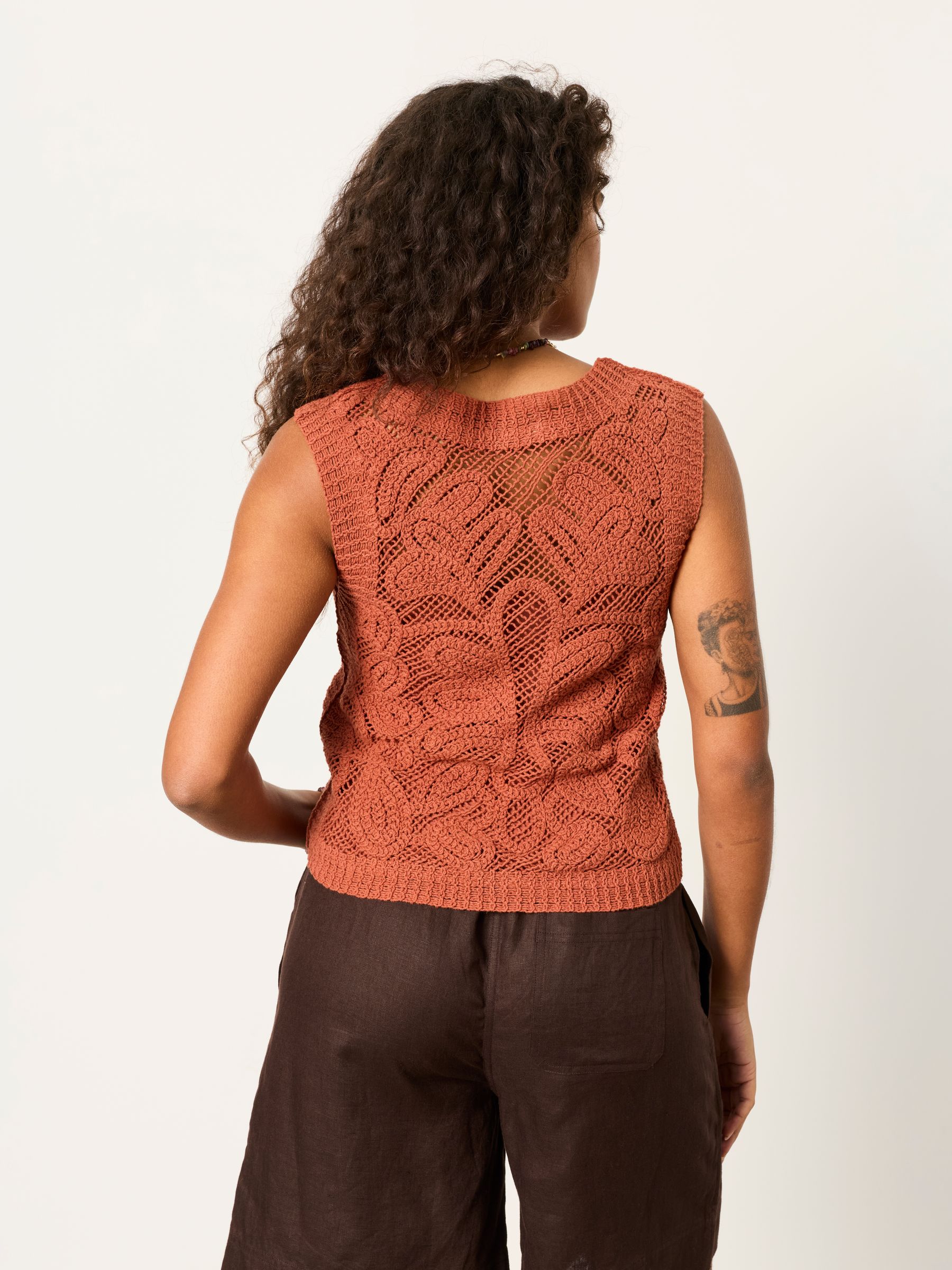 Rust Brown Palm Pattern Tank - Image 2 of 6