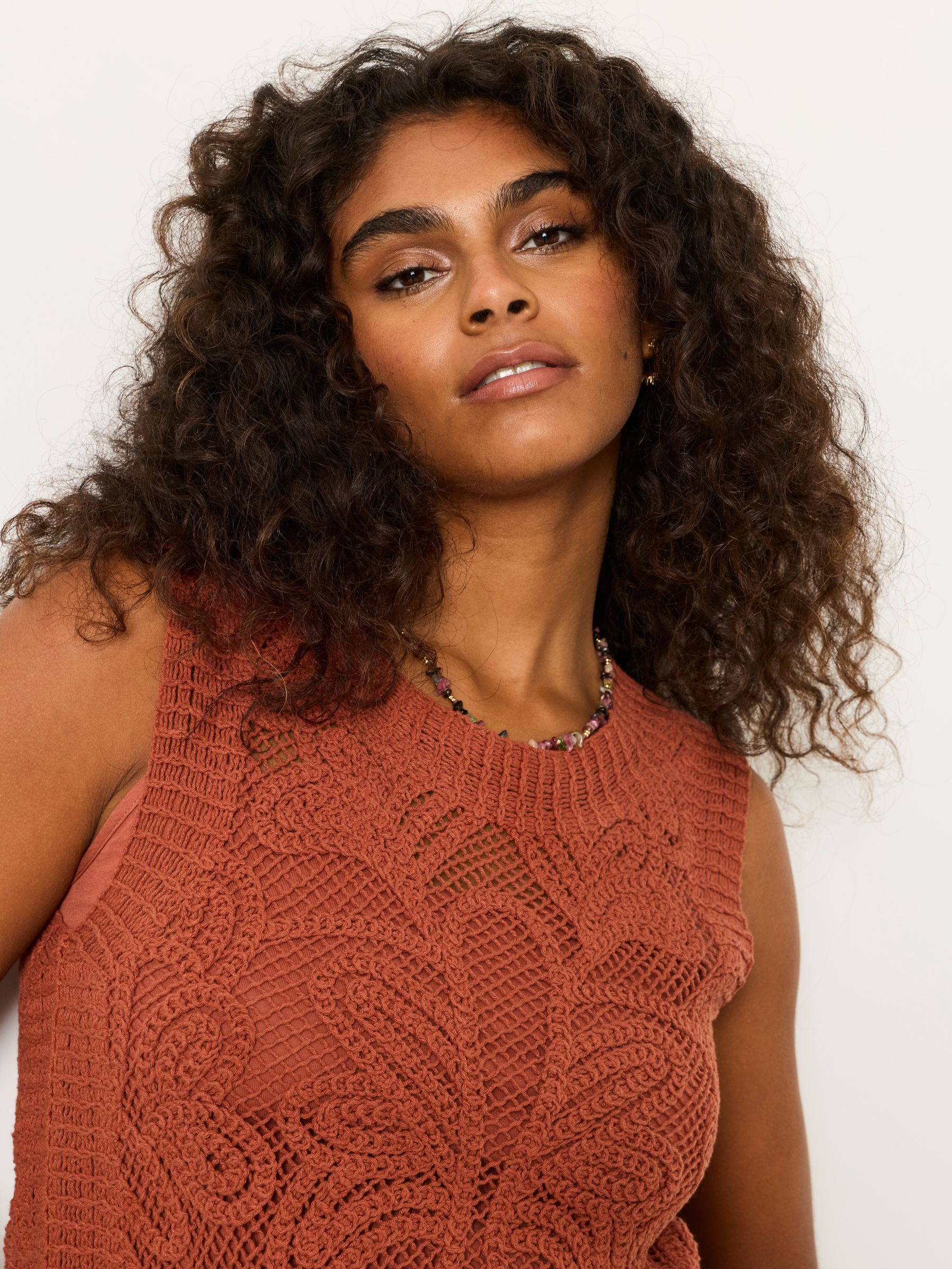 Rust Brown Palm Pattern Tank - Image 3 of 6