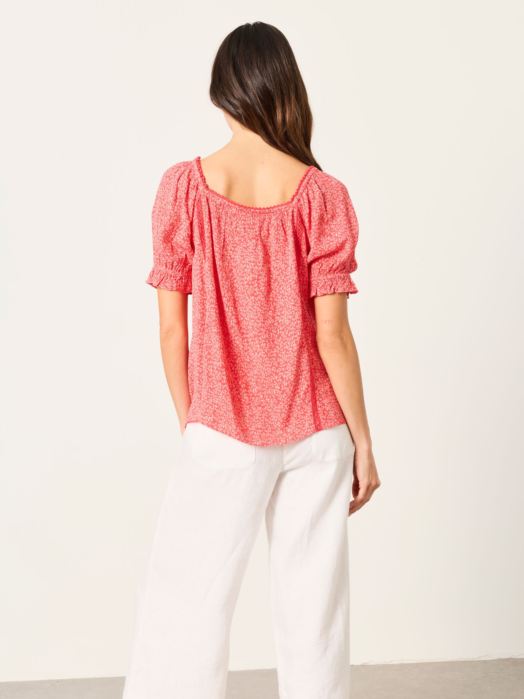 Jorden Red Coral Texture Regular Blouse - Image 2 of 4
