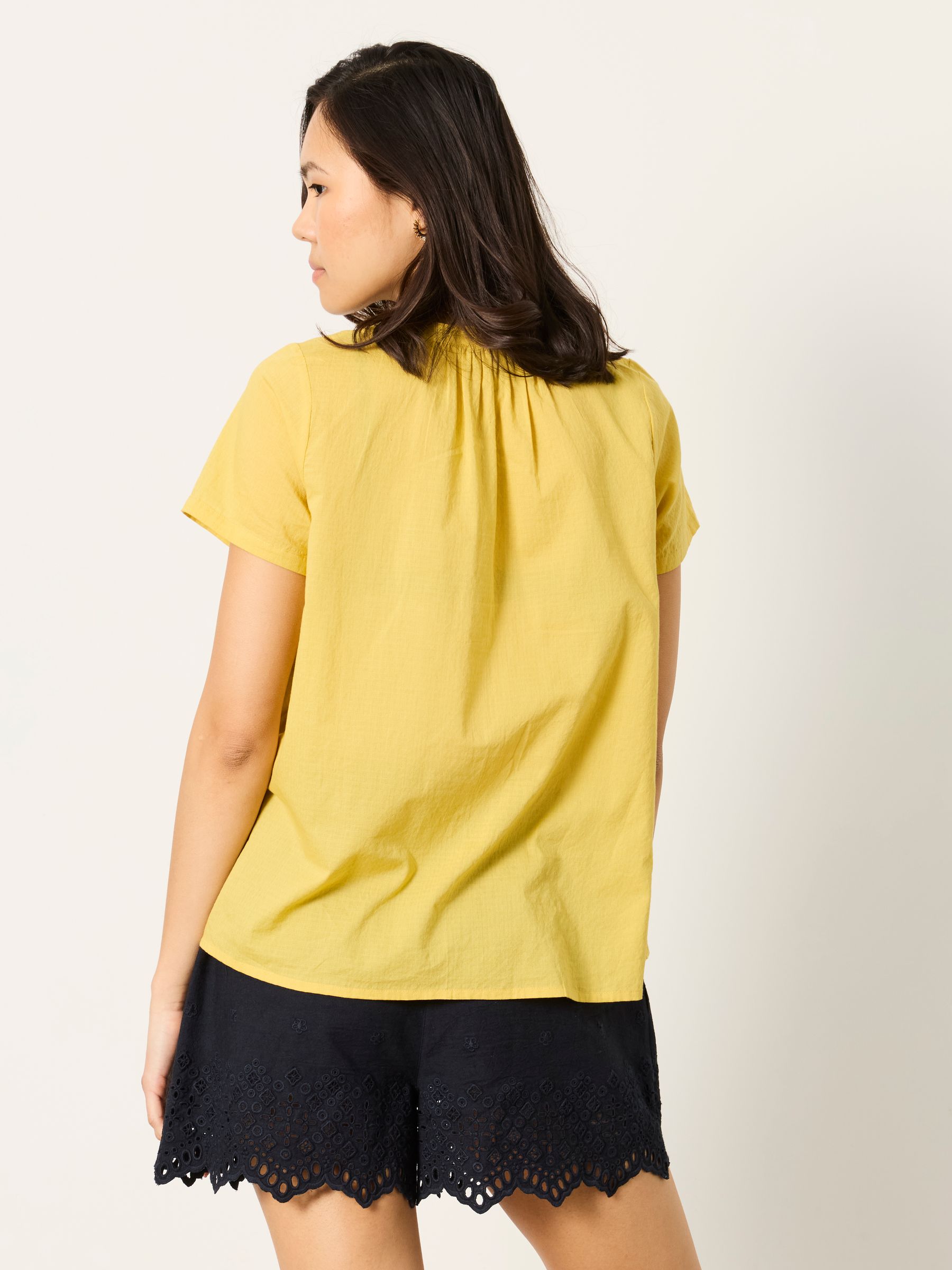 Letty Yellow Regular Embroidered Blouse - Image 3 of 7
