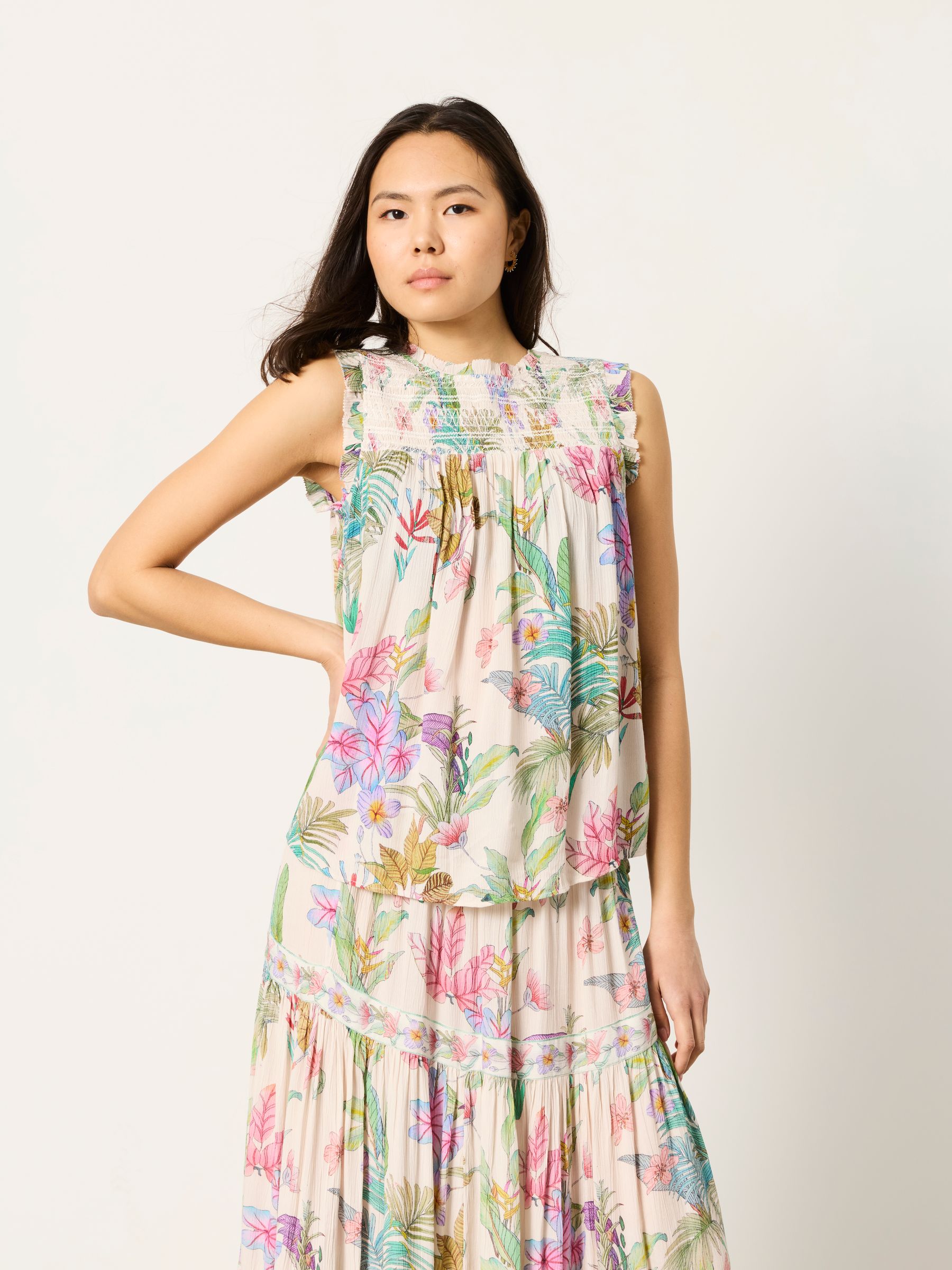 Elle Ivory Tropical Regular Blouse - Image 1 of 6