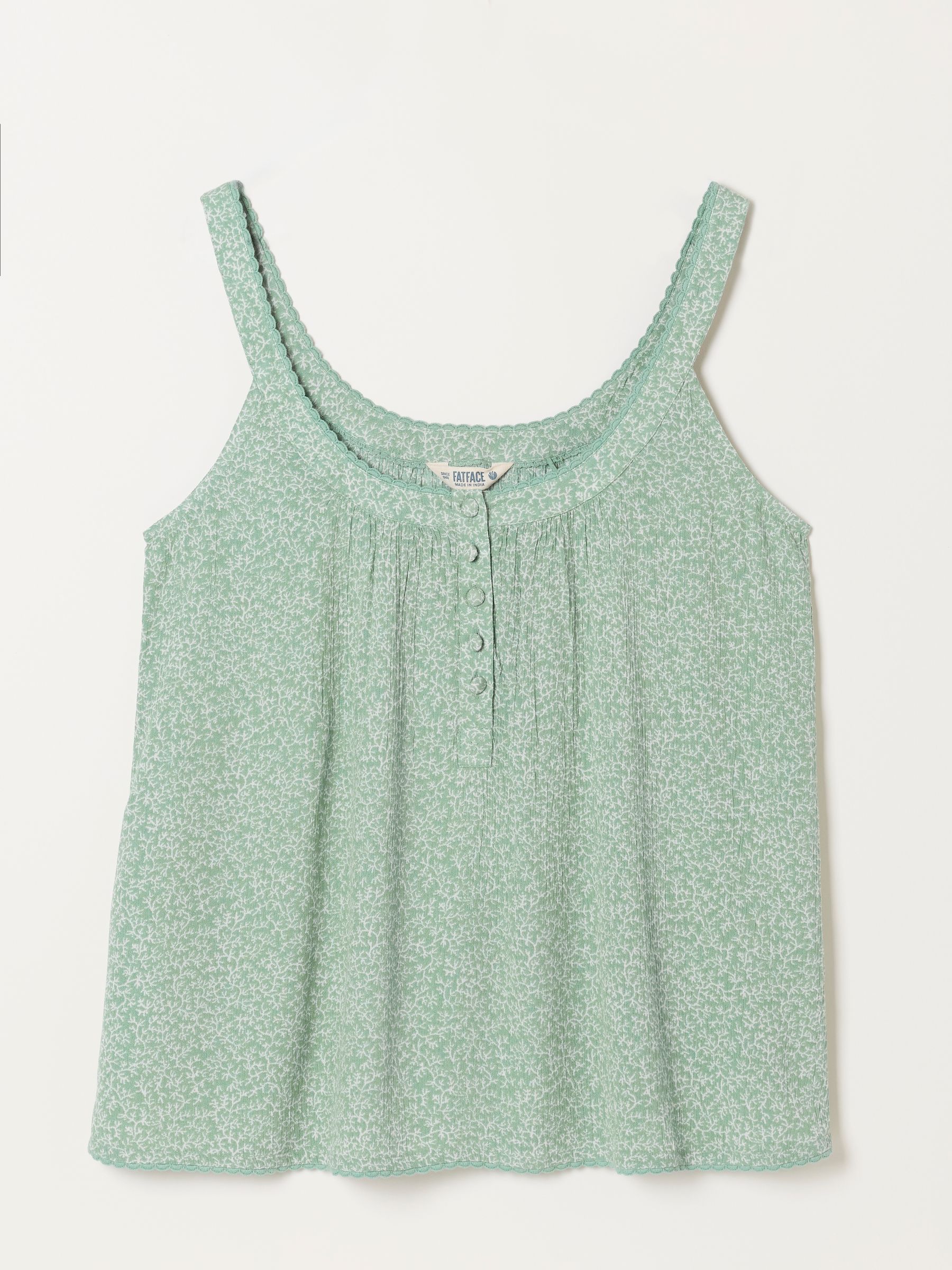 Layla Dusky Green Coral Texture Regular Cami - Image 6 of 6