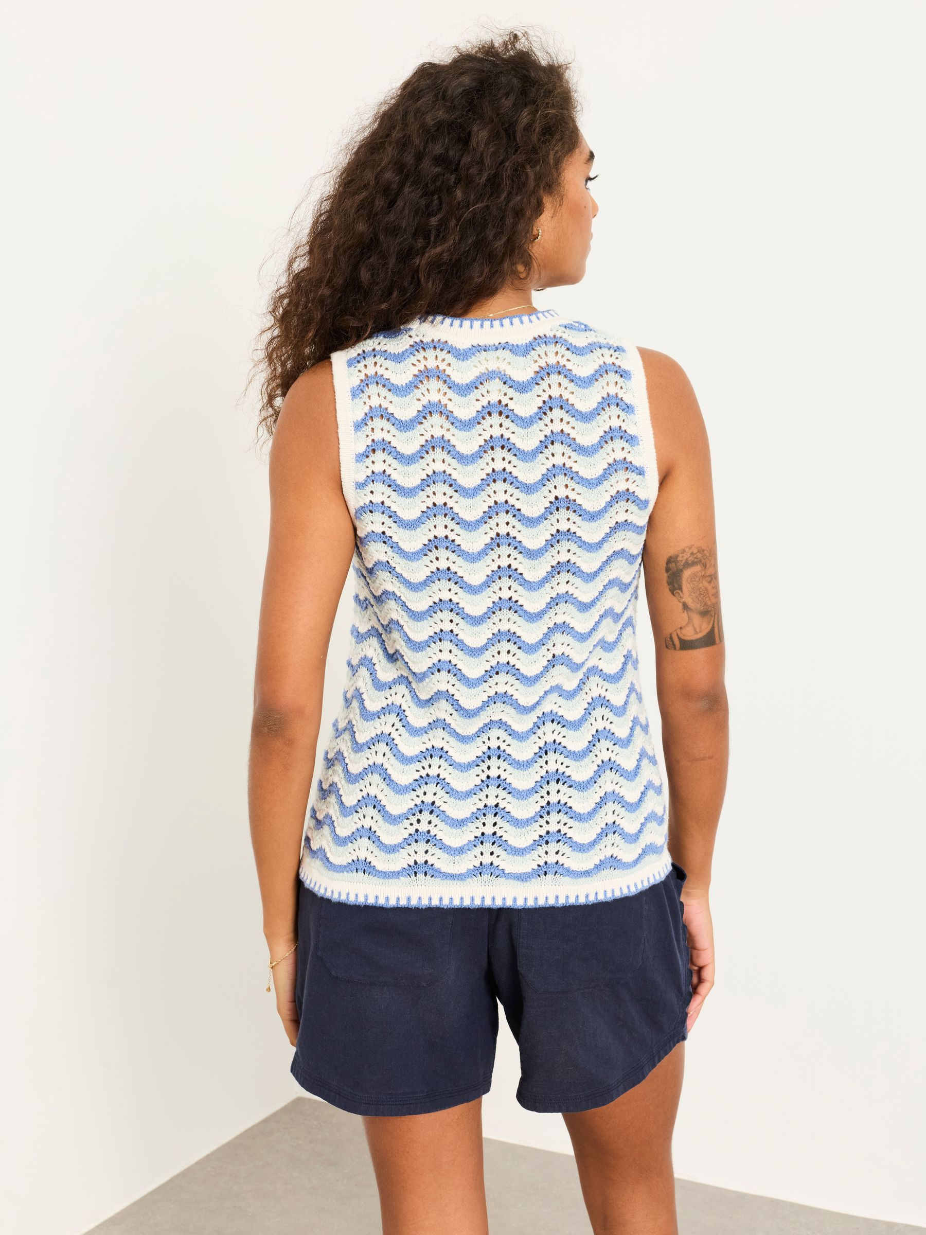 Wilma Blue Knitted Tank - Image 2 of 6