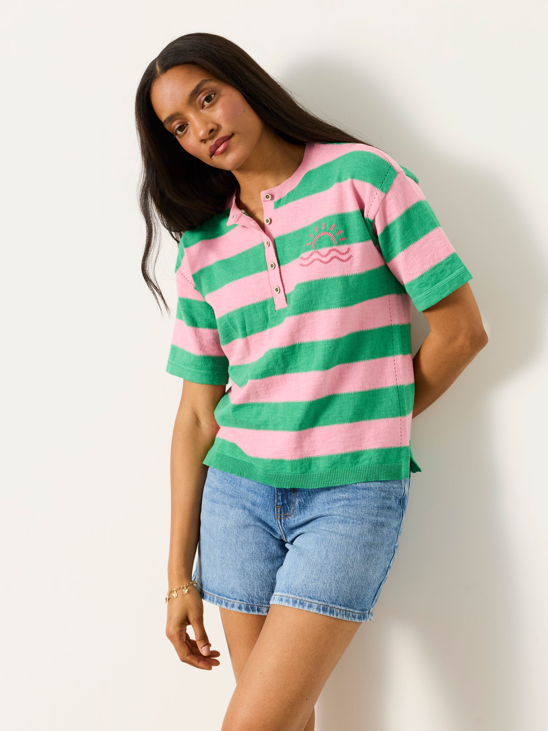 Abigail Pink Stripe Knitted Top - Image 1 of 6