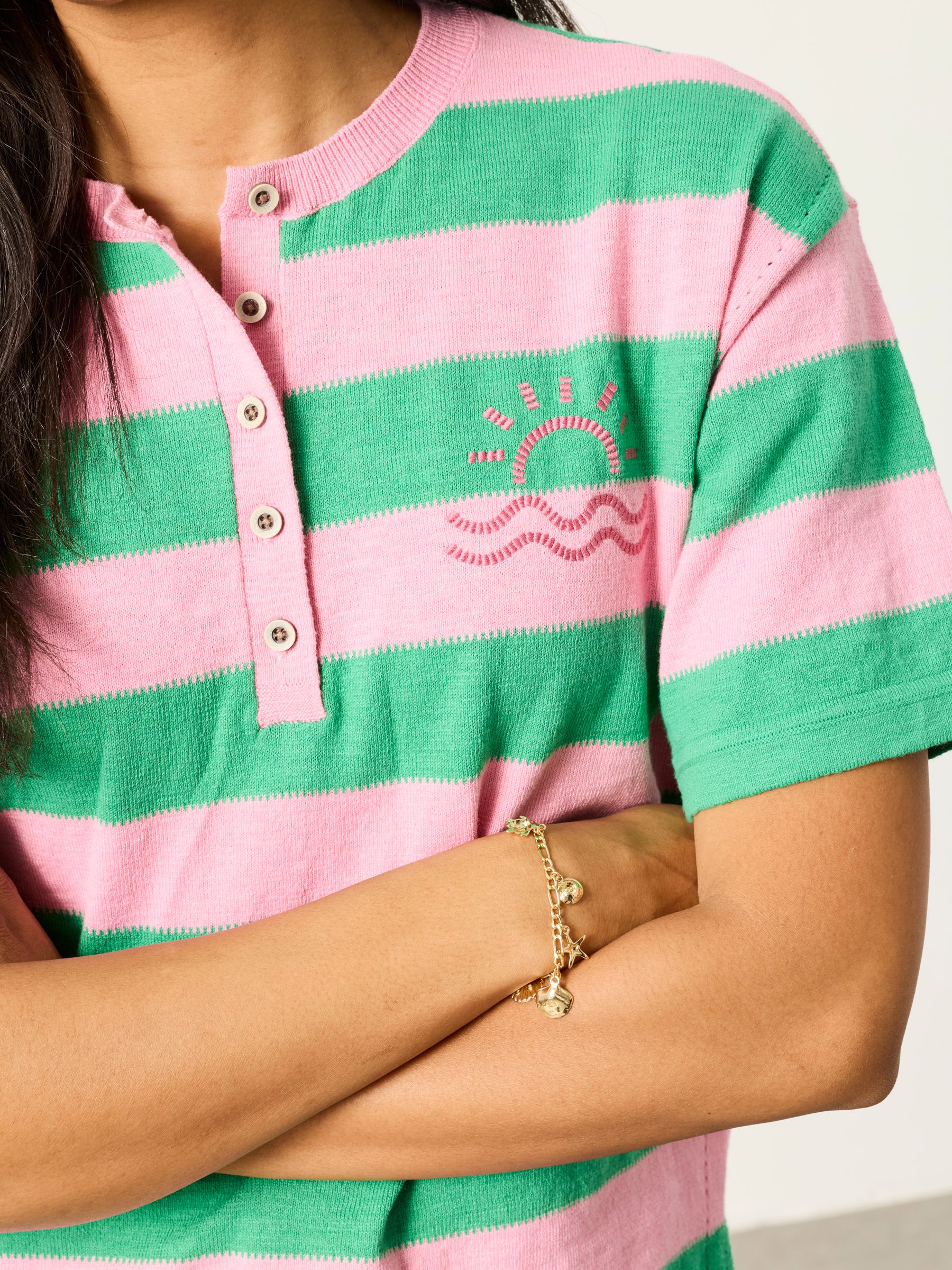 Abigail Pink Stripe Knitted Top - Image 3 of 6