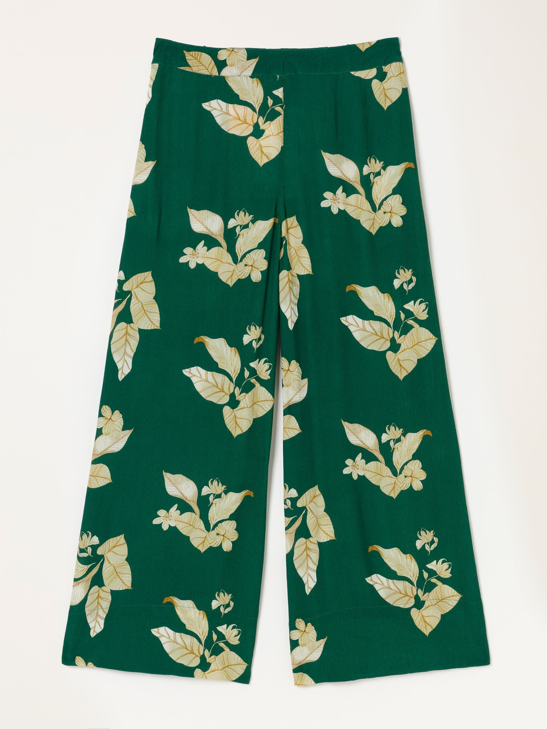 Eliza tonal leaves Green Wide Leg Cropped Trouser - Image 6 of 6