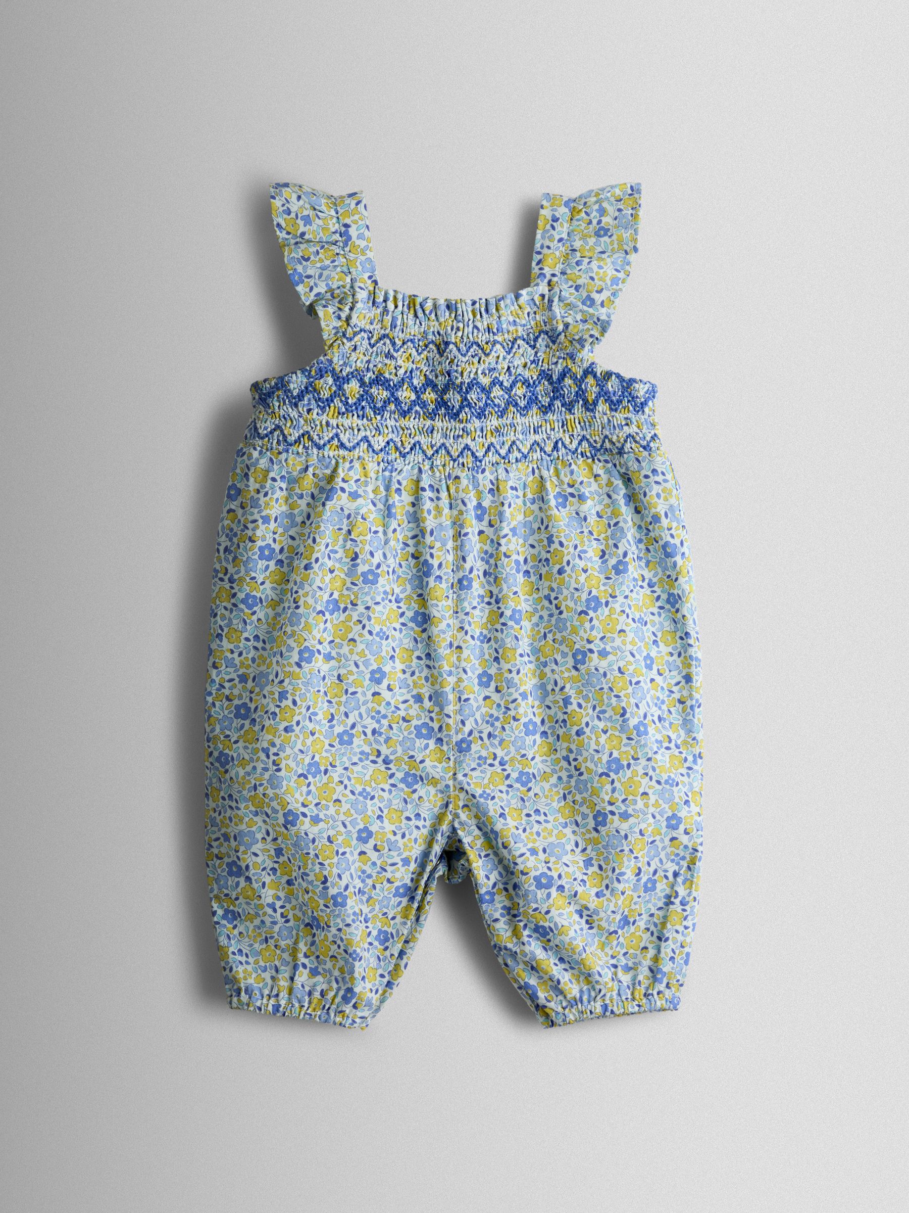 Blue Smocked Dungaree, T-Shirt & Headband Set - Image 2 of 7