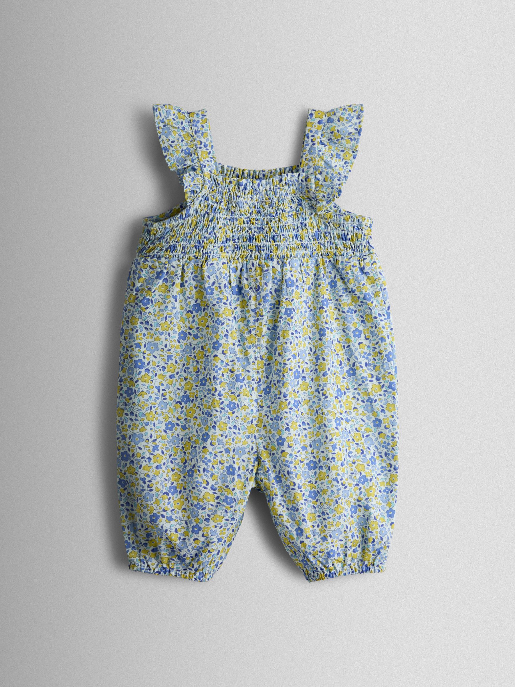 Blue Smocked Dungaree, T-Shirt & Headband Set - Image 3 of 7