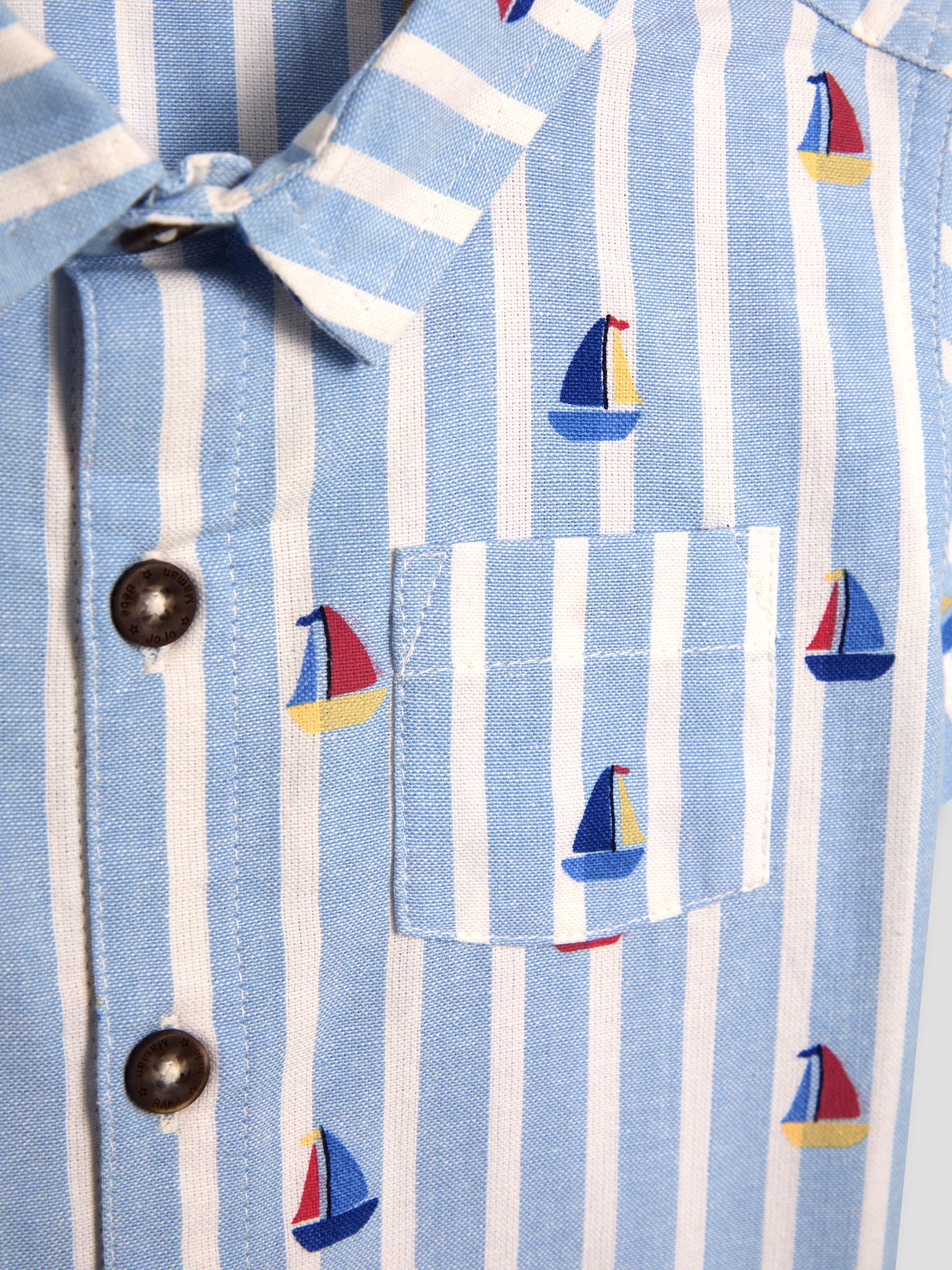 Blue 2-Piece Shirt & Twill Shorts Set - Image 6 of 6