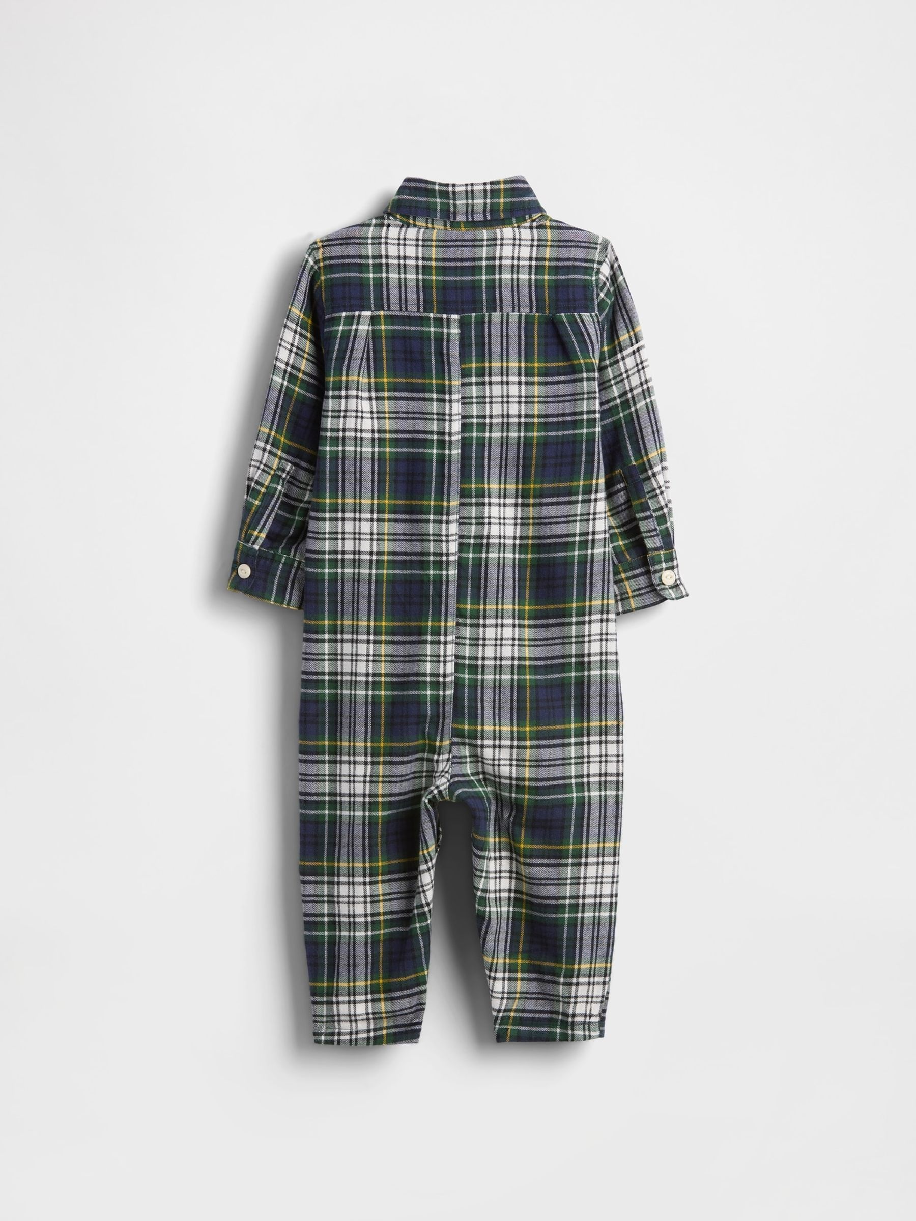 Navy Blue Flannel Bear Pocket One-Piece Sleepsuit - Image 2 of 3