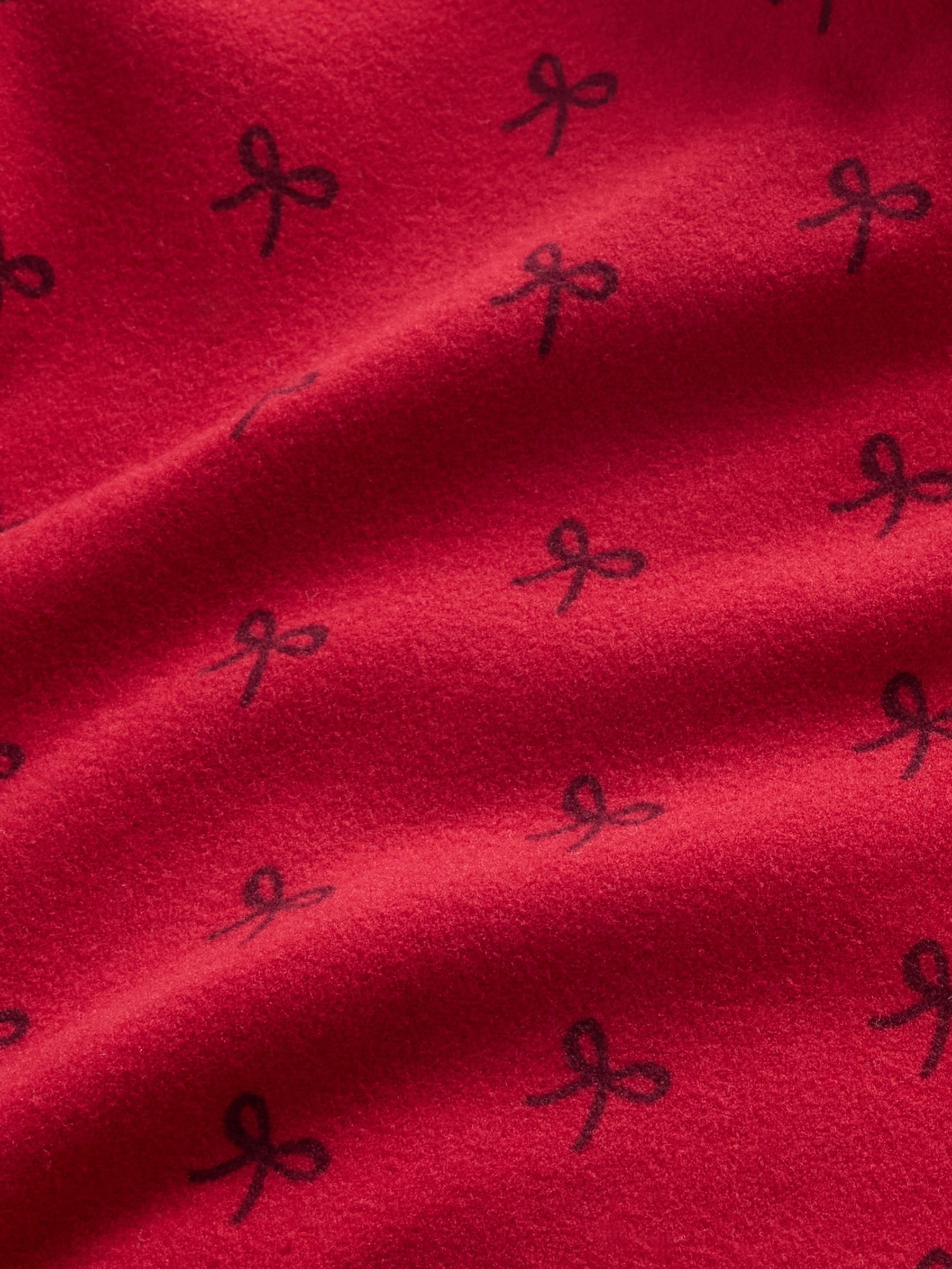 Red Softspun Bow Pocket Footed One-Piece Sleepsuit - Image 3 of 3