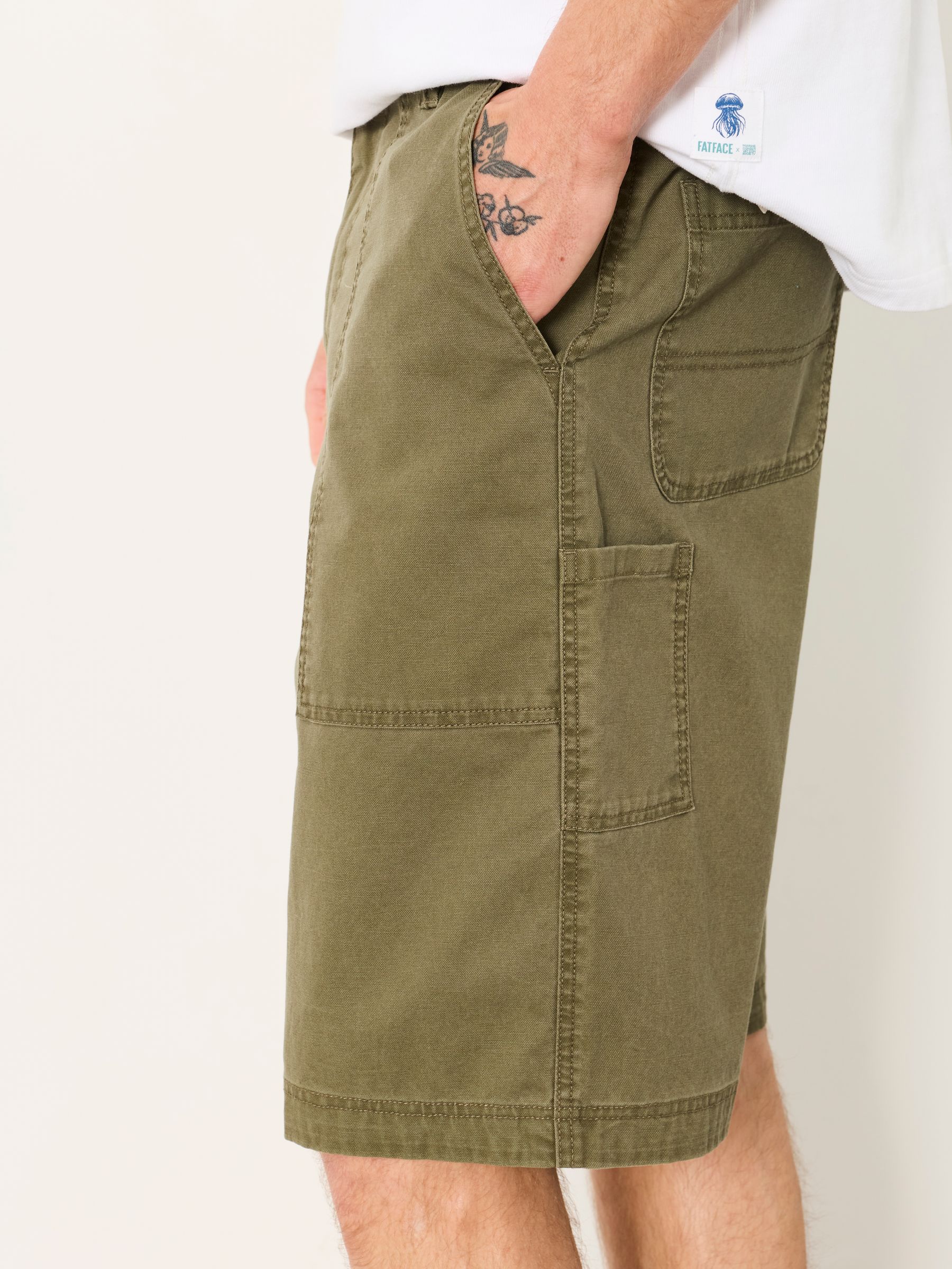 Pascal Khaki Green Utility Shorts - Image 3 of 6