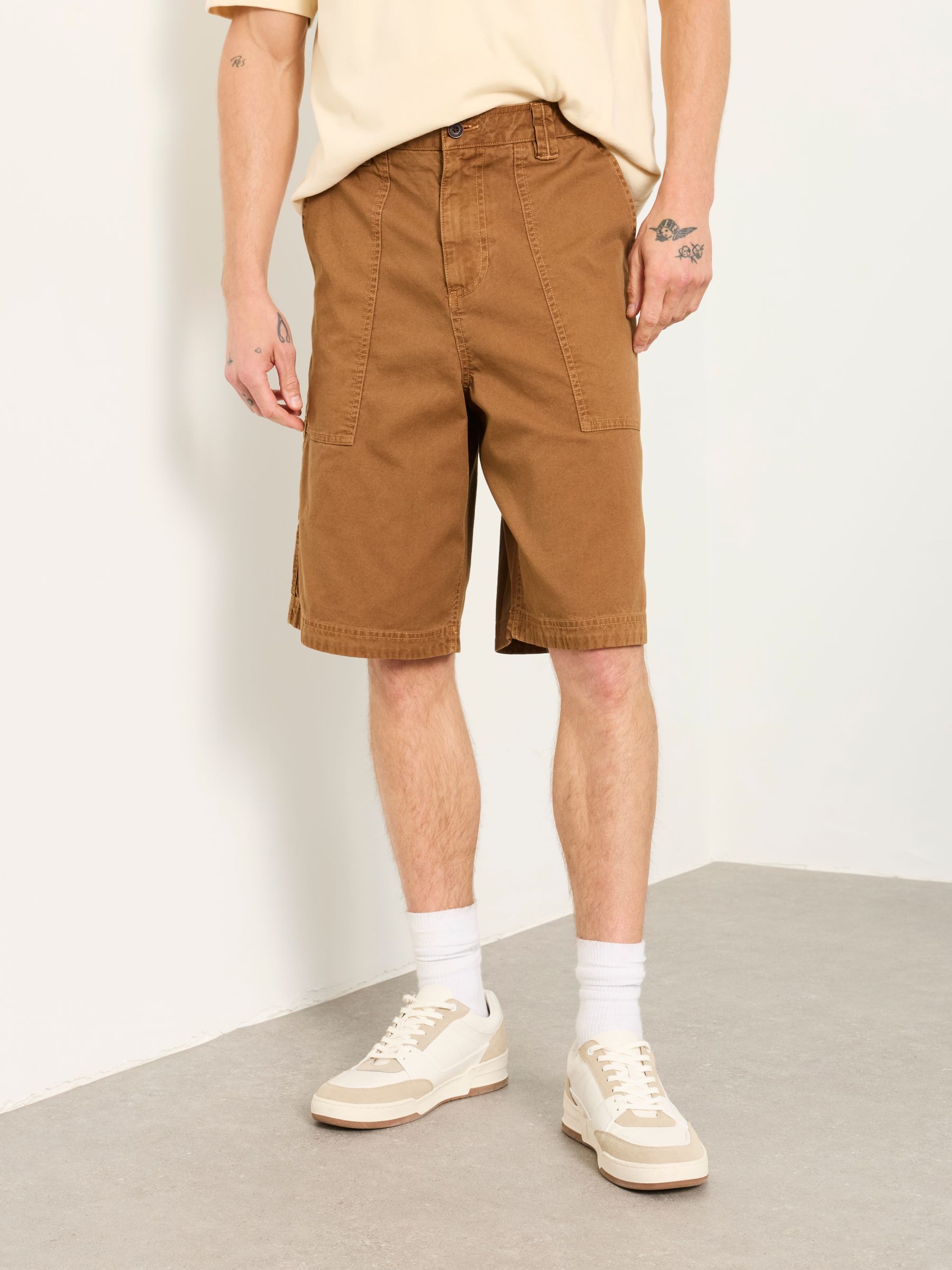 Pascal Tan Brown Utility Shorts - Image 1 of 6