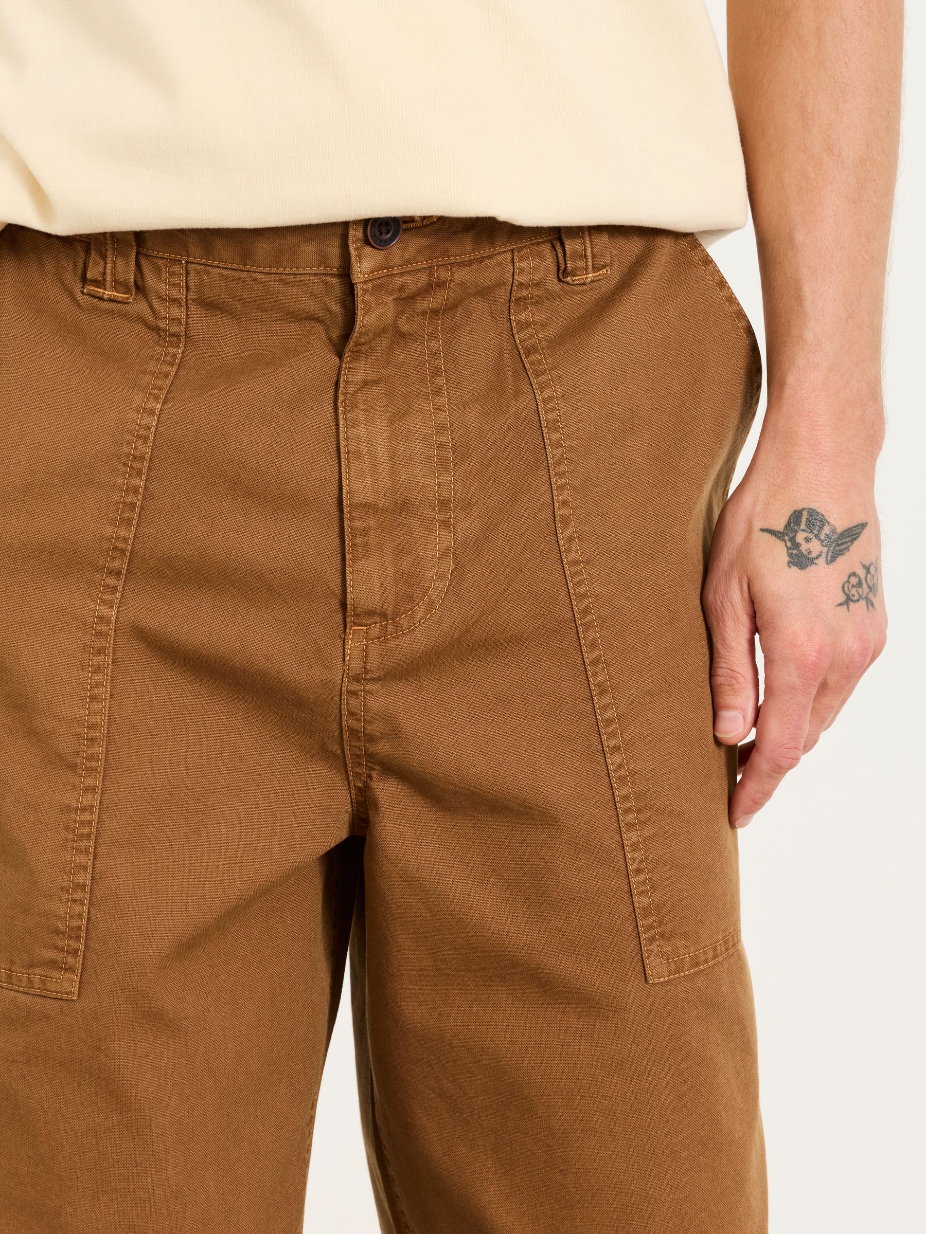 Pascal Tan Brown Utility Shorts - Image 3 of 6
