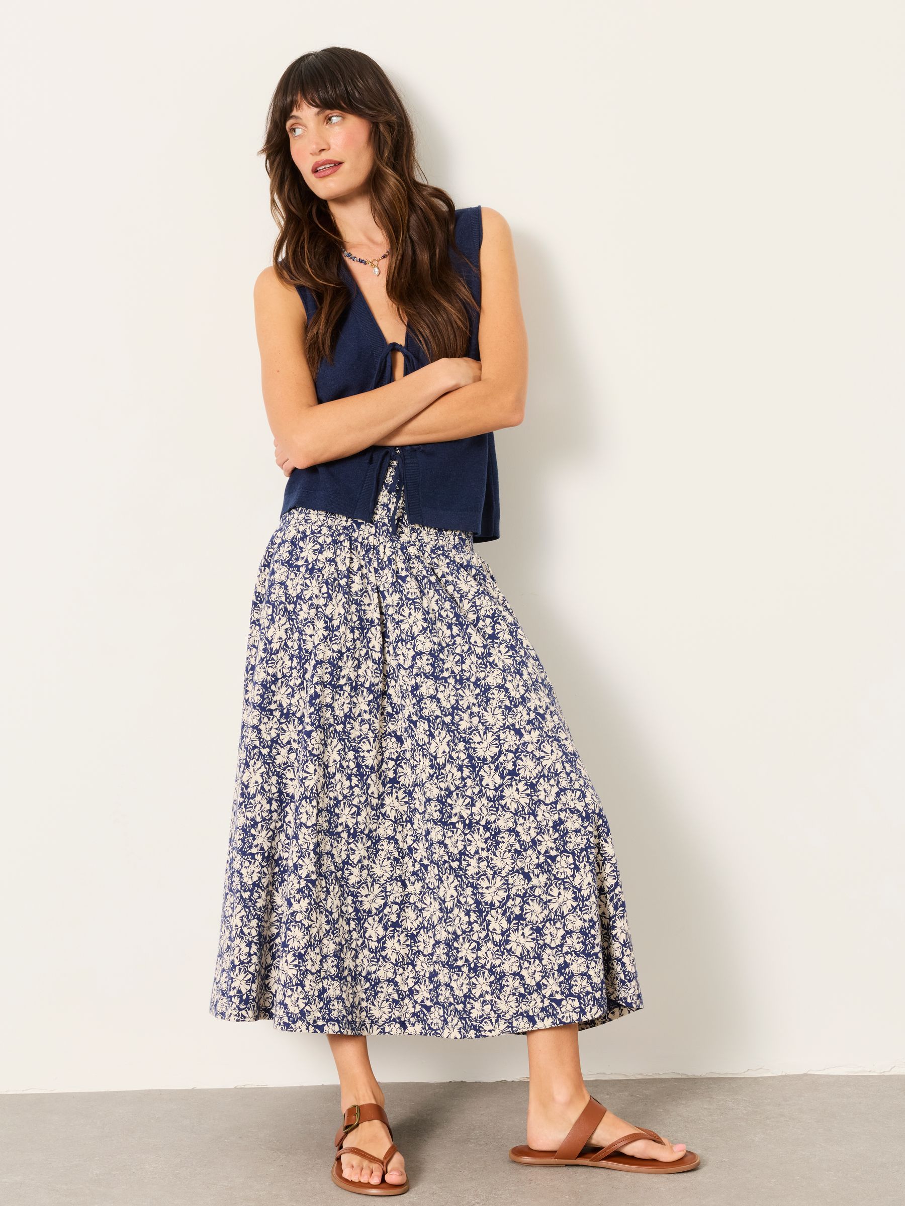 Blue Shells Harlow Jersey Midi Skirt - Image 1 of 5