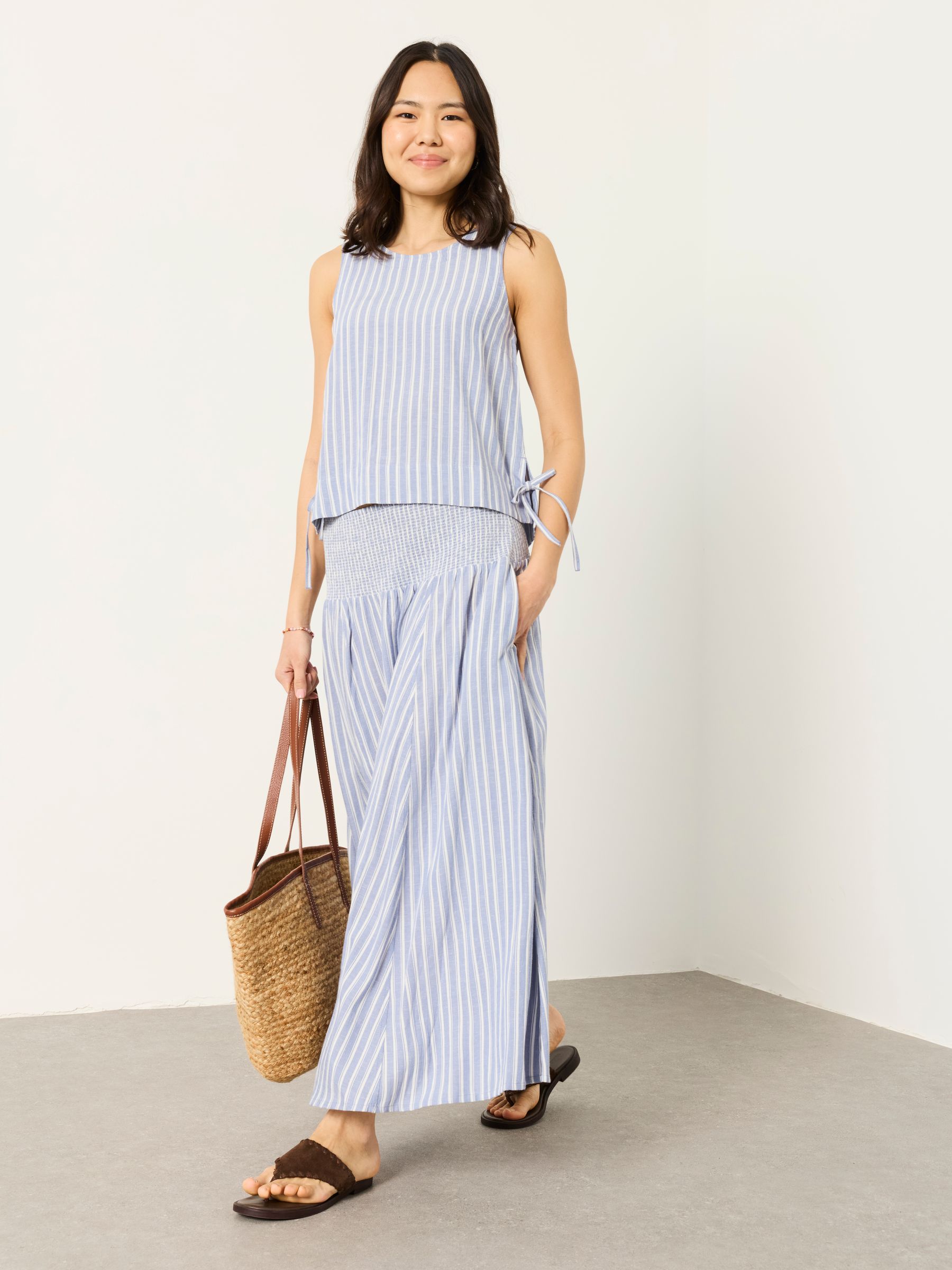 Hetty Blue Stripe Midi Skirt - Image 5 of 7