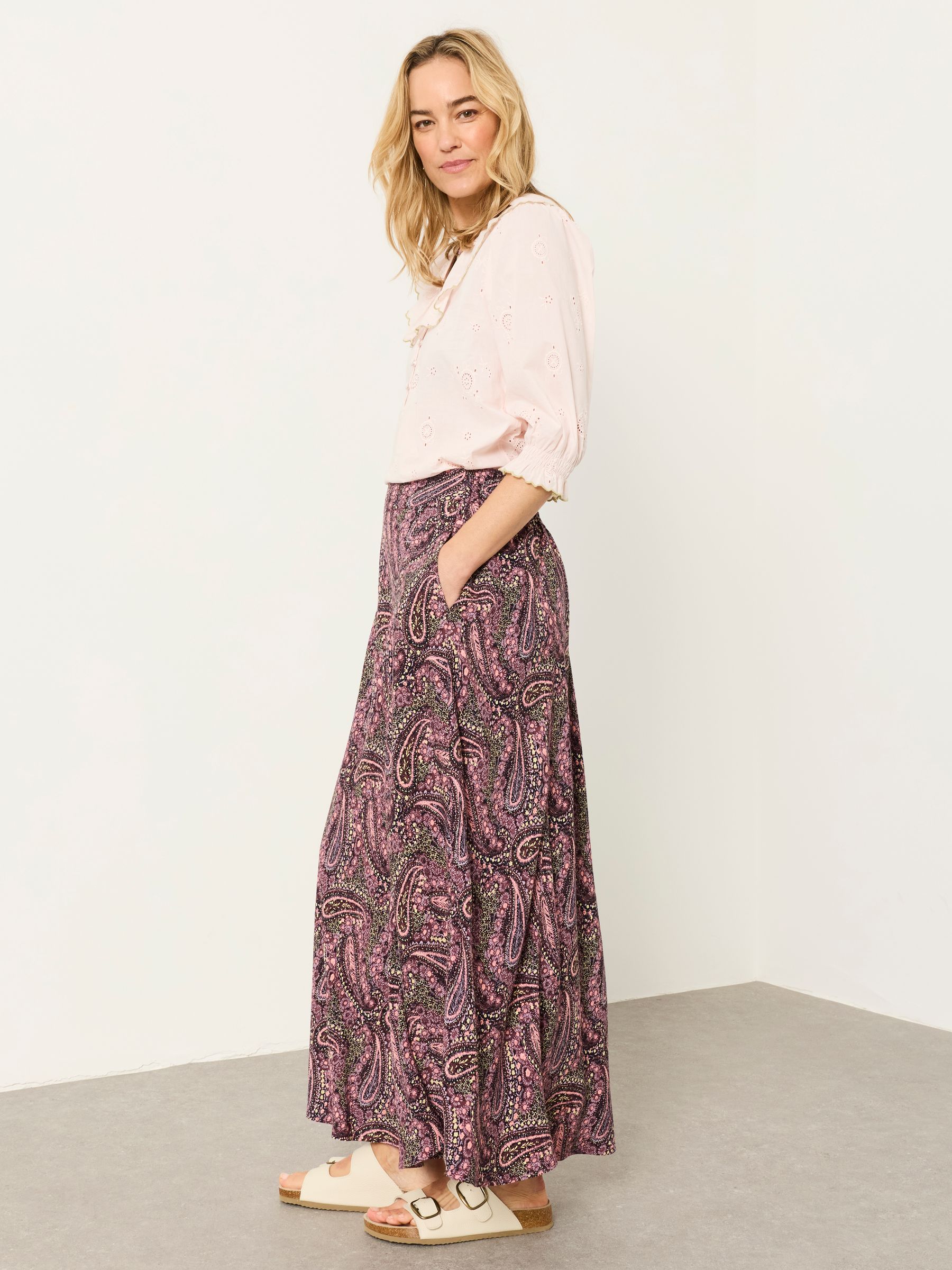 Purple Paisley Sadie Midi Skirt - Image 1 of 6
