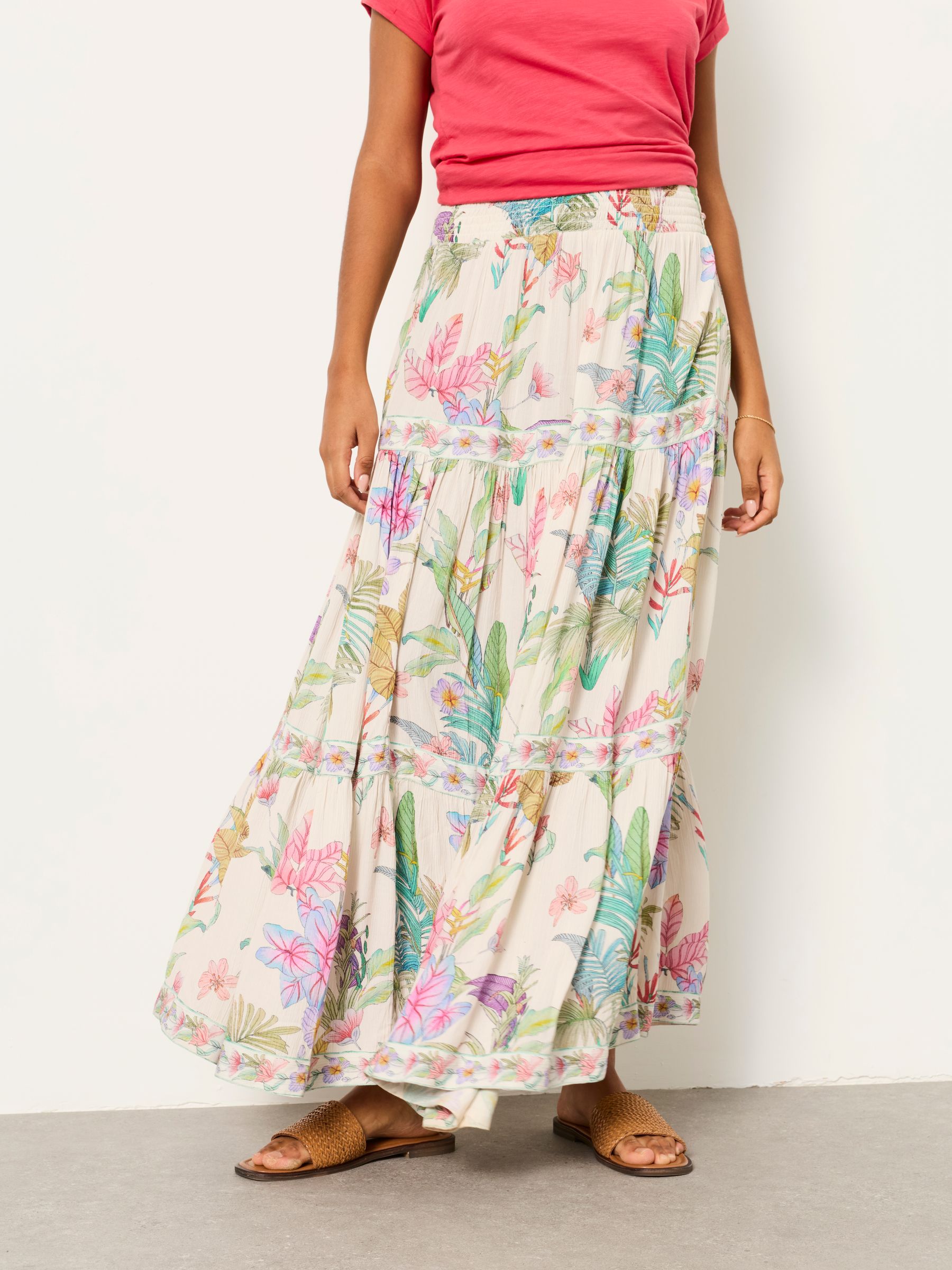 Jayla Ivory Tropical Maxi Skirt - Image 2 of 7