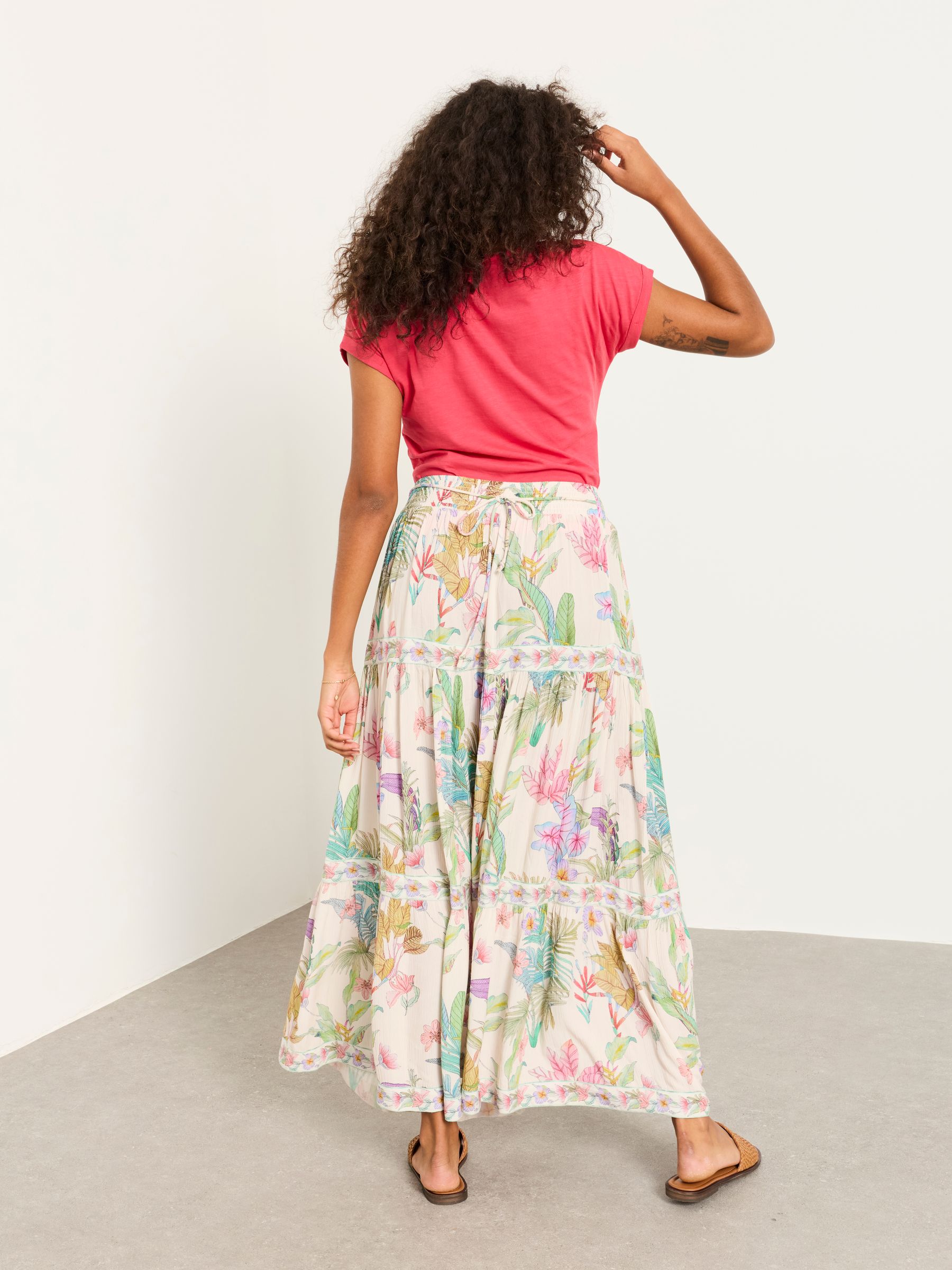Jayla Ivory Tropical Maxi Skirt - Image 3 of 7