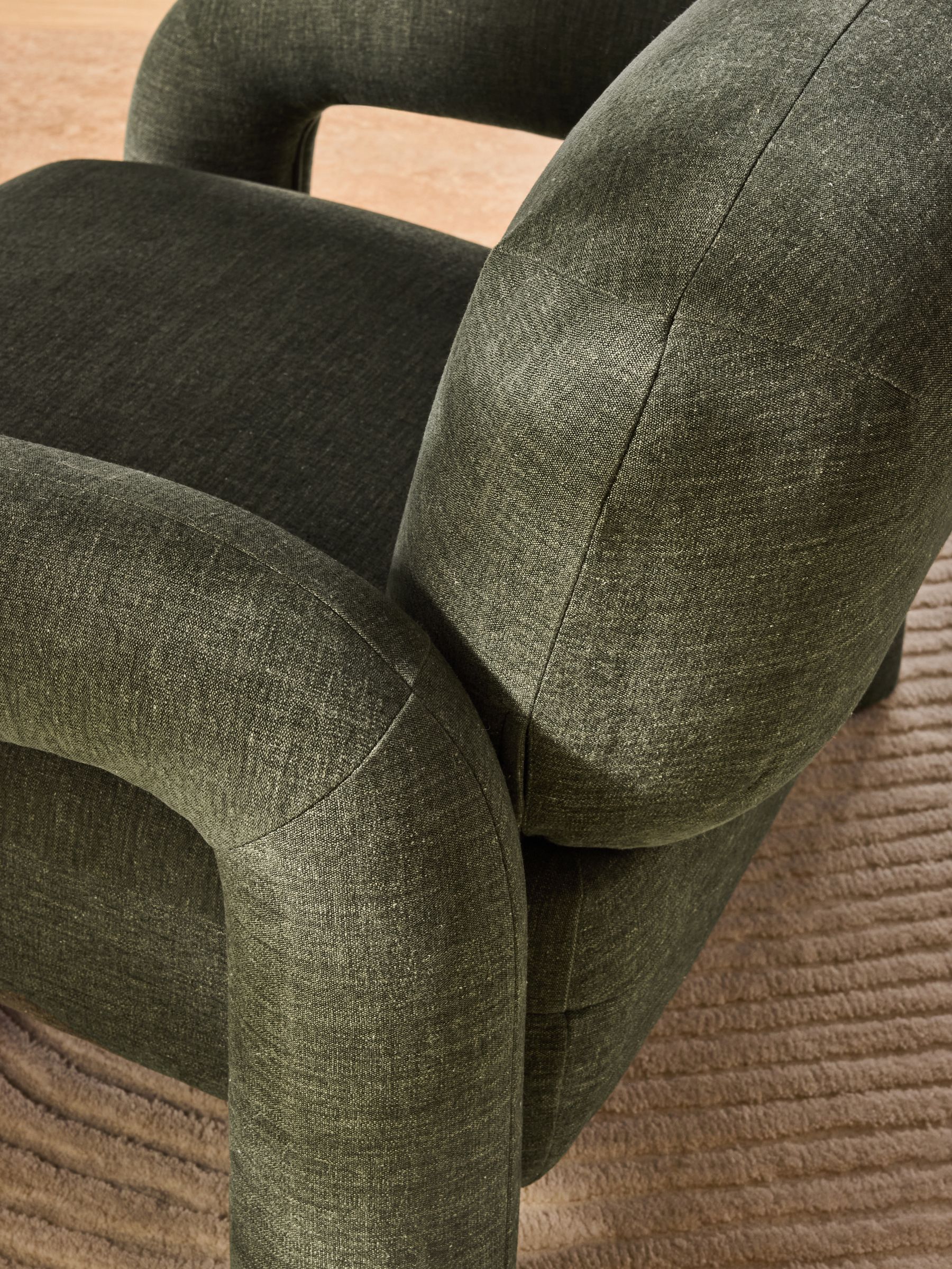 Bobo Accent Chair in Hunter Green Soft Textured Weave - Image 3 of 5