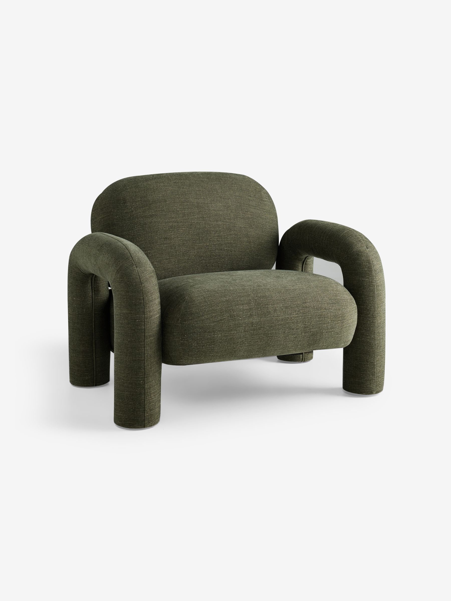 Bobo Accent Chair in Hunter Green Soft Textured Weave - Image 4 of 5