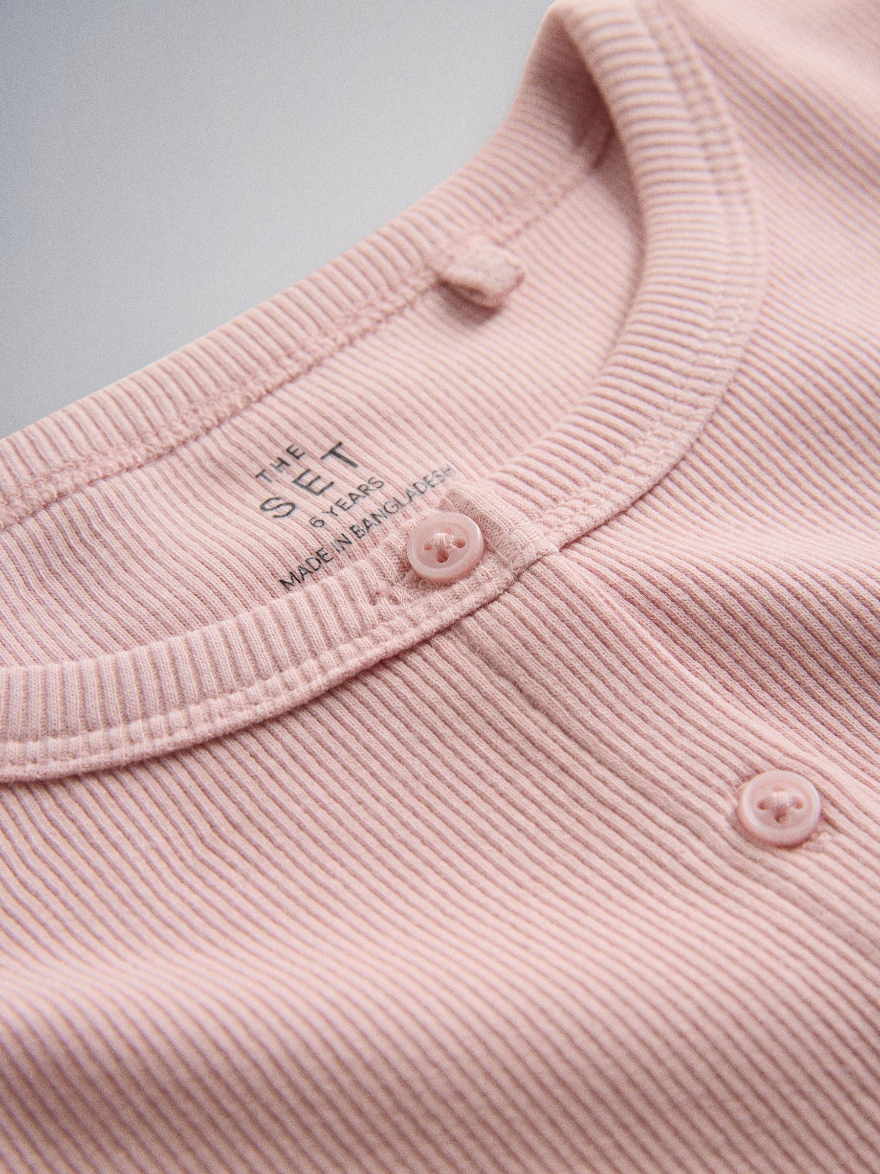 The Set 4 Pack Long Sleeve Rib Button Through Cotton Tops Pink/Cream - Image 6 of 6 The Set 4 Pack Long Sleeve Rib Button Through Cotton Tops Pink/Cream - Image 6 of 6