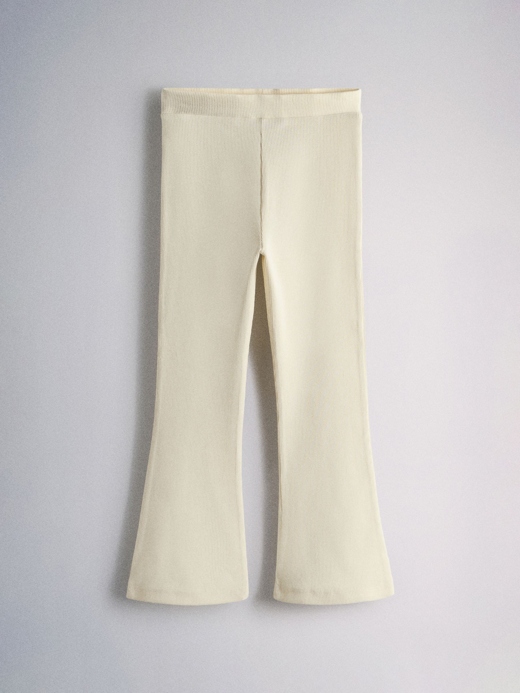 4 Pack Ribbed Flare Leggings Blue/Yellow/Green/Brown - Image 3 of 5