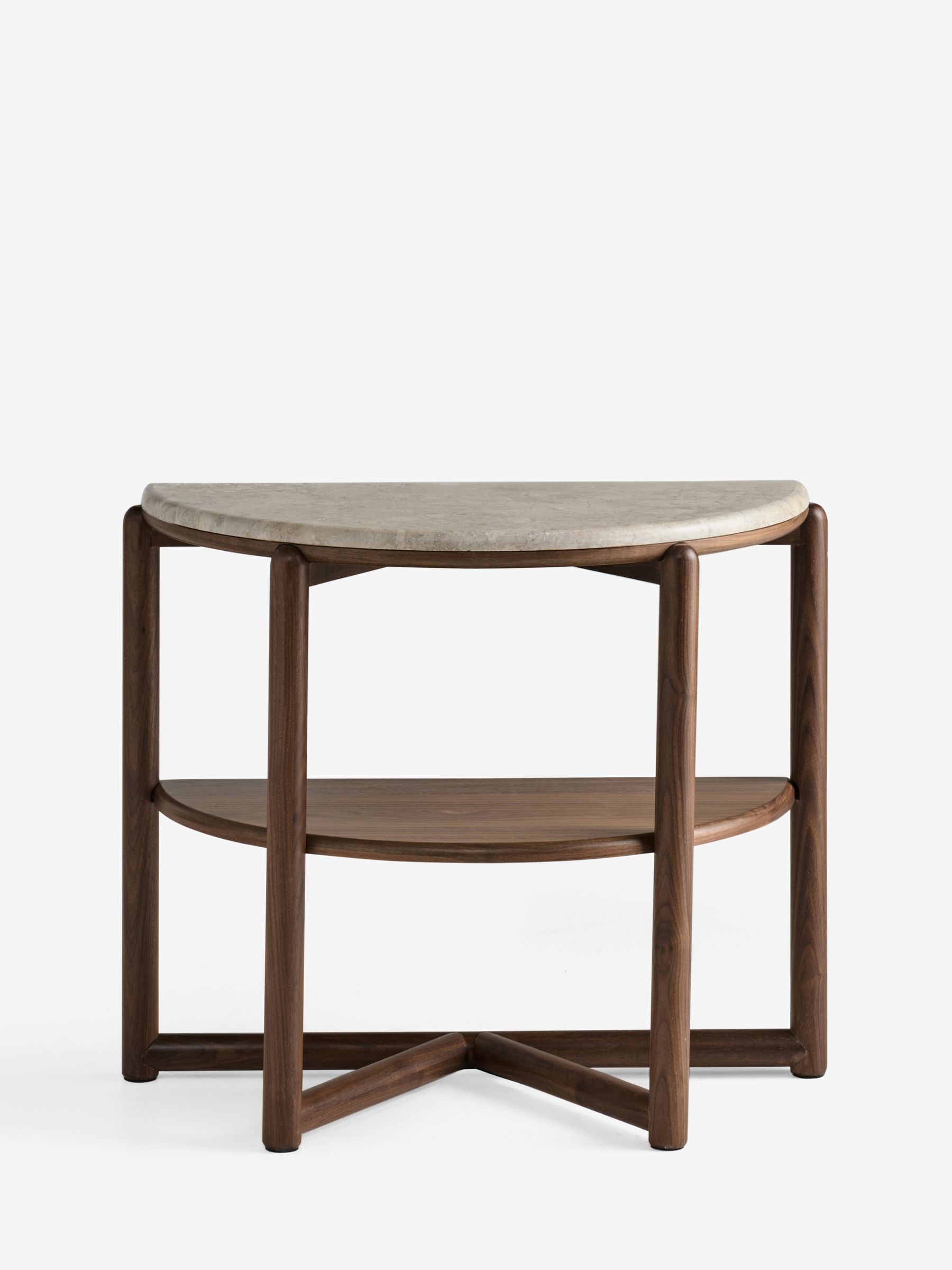 Everett Sofa Side Table in Walnut and Marble - Image 4 of 6