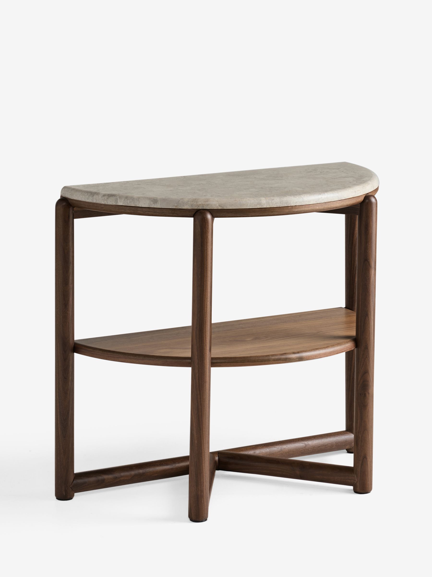 Everett Sofa Side Table in Walnut and Marble - Image 5 of 6